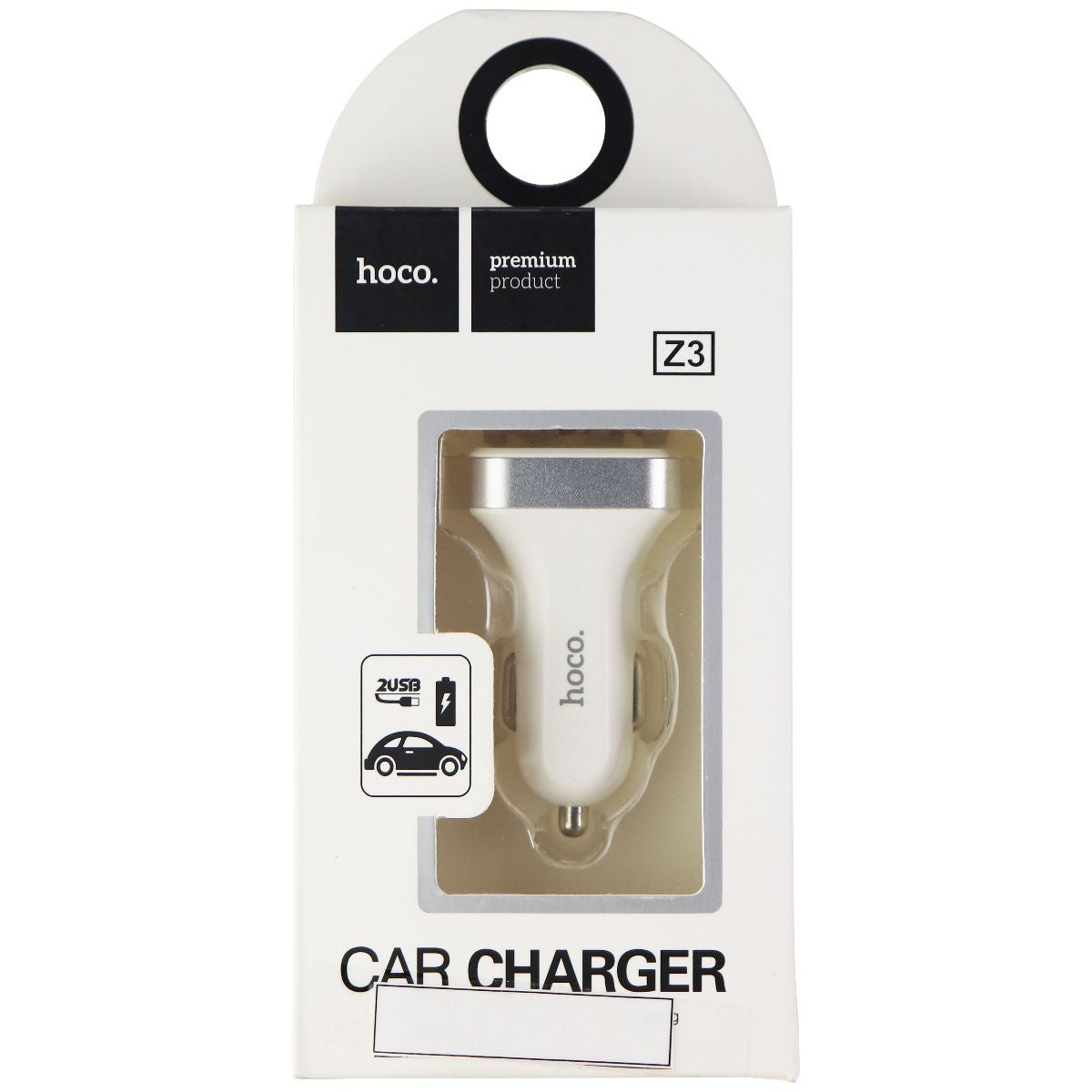 Hoco. Z3 Dual USB (2.4-Amp) Car Charger Travel Adapter - White Cell Phone - Chargers & Cradles Hoco. - Simple Cell Bulk Wholesale Pricing - USA Seller