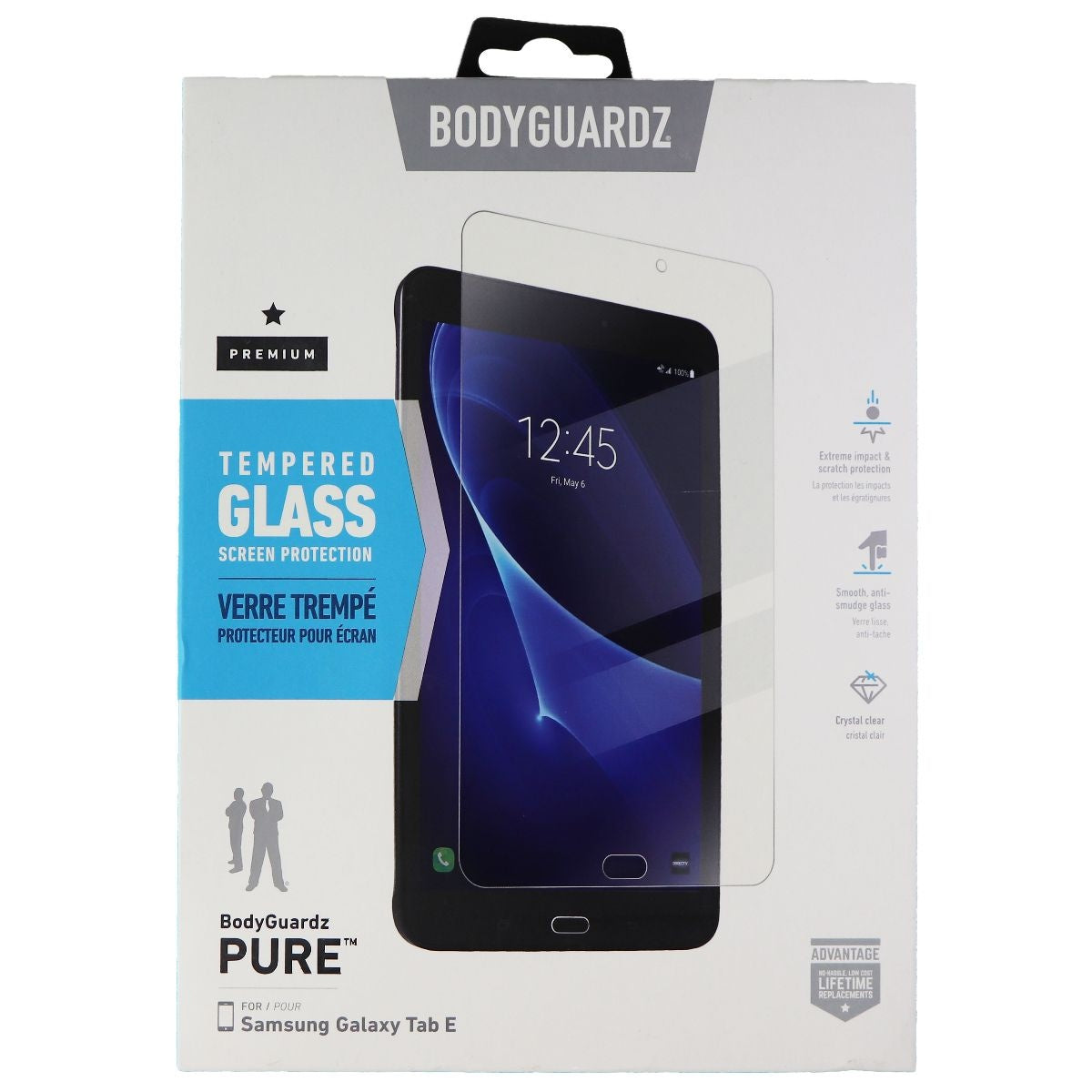 BodyGuardz Pure Series Glass Screen Protector for Samsung Galaxy Tab E Tablets Cell Phone - Screen Protectors BODYGUARDZ - Simple Cell Bulk Wholesale Pricing - USA Seller