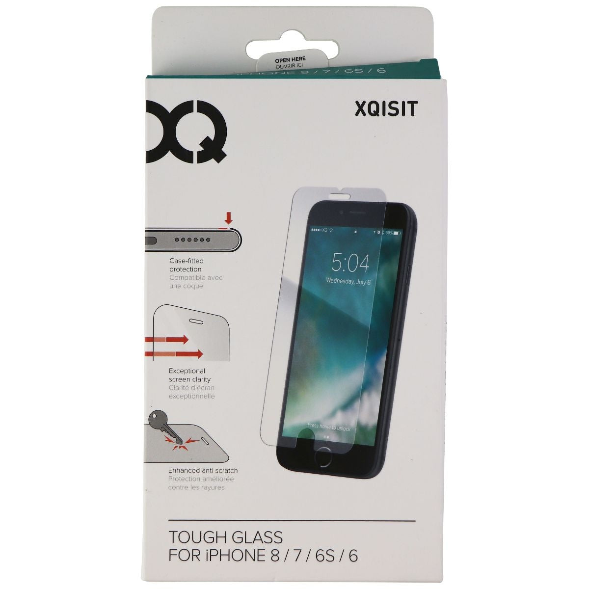 Xqisit Tough Glass Screen Protector for Apple iPhone 8 / 7 / 6s / 6 - Clear Cell Phone - Screen Protectors Xqisit - Simple Cell Bulk Wholesale Pricing - USA Seller