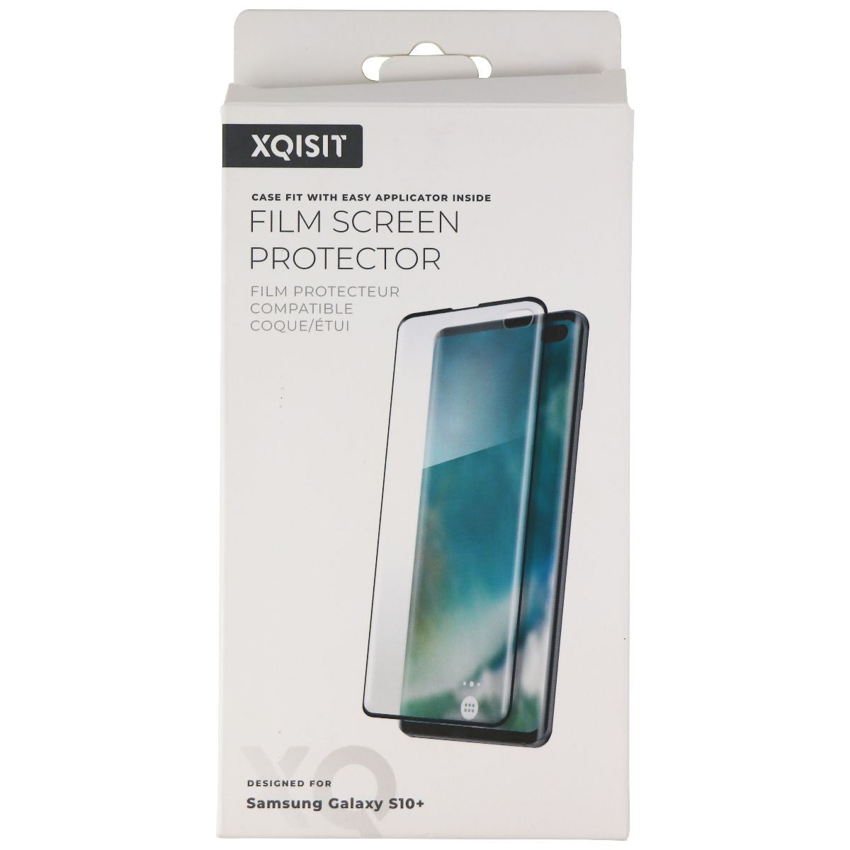 Xqisit Film Screen Protector for Samsung Galaxy (S10+) - Clear/Black Cell Phone - Screen Protectors Xqisit - Simple Cell Bulk Wholesale Pricing - USA Seller