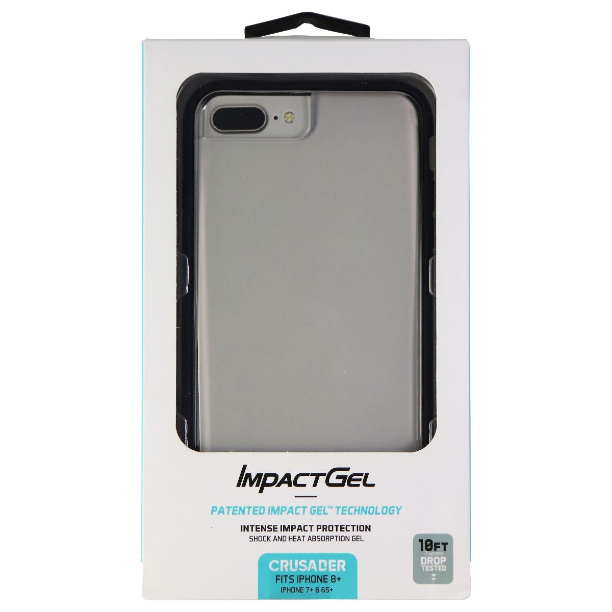Impact Gel Crusader Case for Apple iPhone 8 Plus/7 Plus/6s Plus - Clear / Black Cell Phone - Cases, Covers & Skins Impact Gel - Simple Cell Bulk Wholesale Pricing - USA Seller
