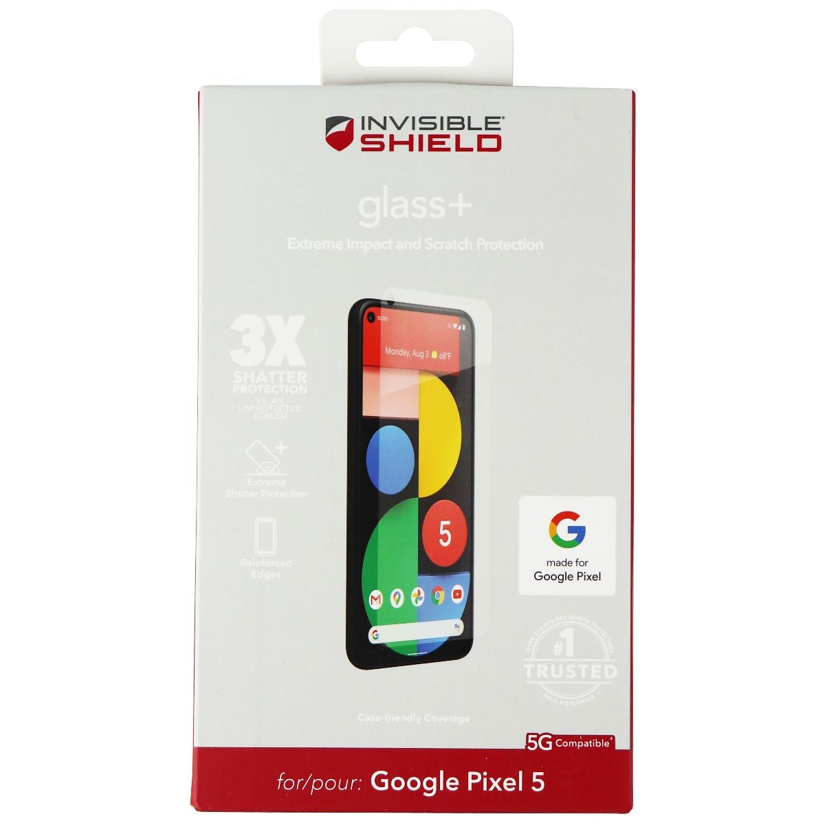 ZAGG Invisible Shield Glass+ Plus Screen Protector for Google Pixel 5 - Clear Cell Phone - Screen Protectors Zagg - Simple Cell Bulk Wholesale Pricing - USA Seller