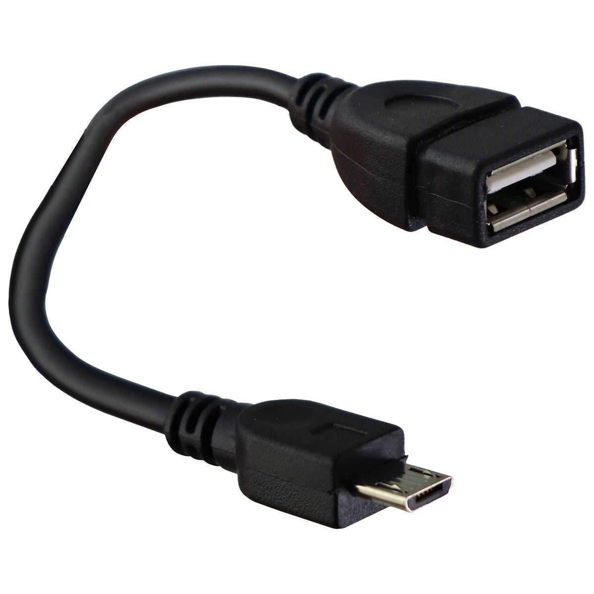 Female USB-A to Micro-USB Short Connector/Adapter Cable - Black Cell Phone - Cables & Adapters Unbranded - Simple Cell Bulk Wholesale Pricing - USA Seller