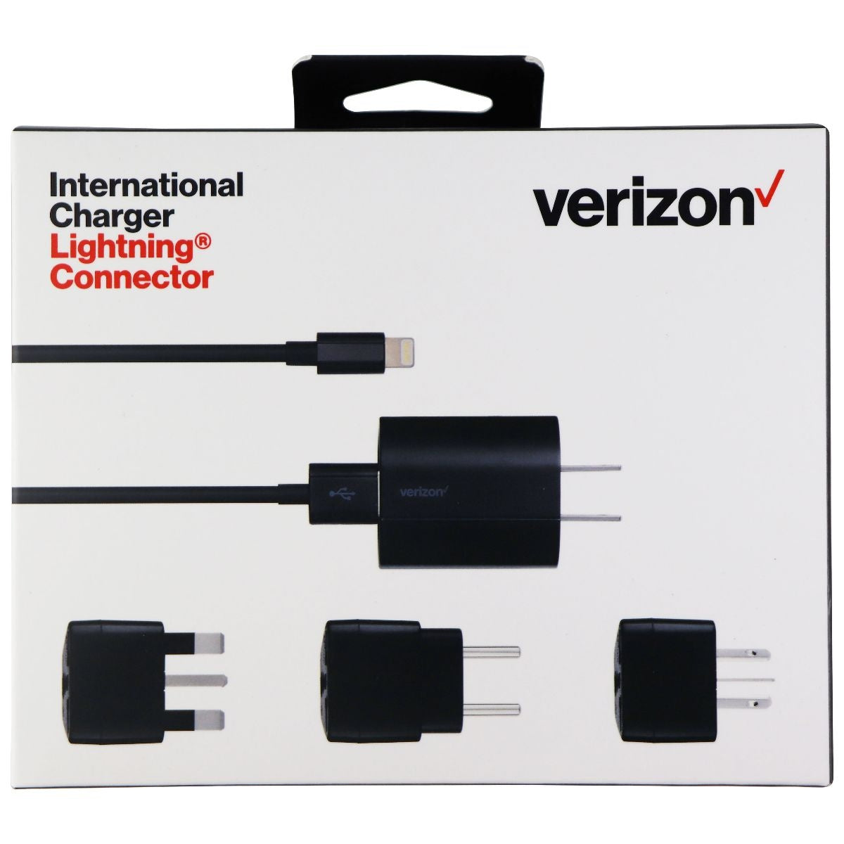 Verizon International MFi iPhone/iPad Charger Kit for UK, Europe, & Asia Cell Phone - Chargers & Cradles Verizon - Simple Cell Bulk Wholesale Pricing - USA Seller