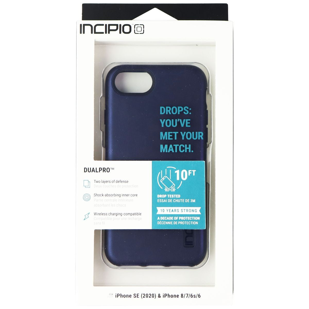 Incipio DualPro Case for Apple iPhone SE (2nd Gen) 8/7/6/6s - Midnight Blue Cell Phone - Cases, Covers & Skins Incipio - Simple Cell Bulk Wholesale Pricing - USA Seller