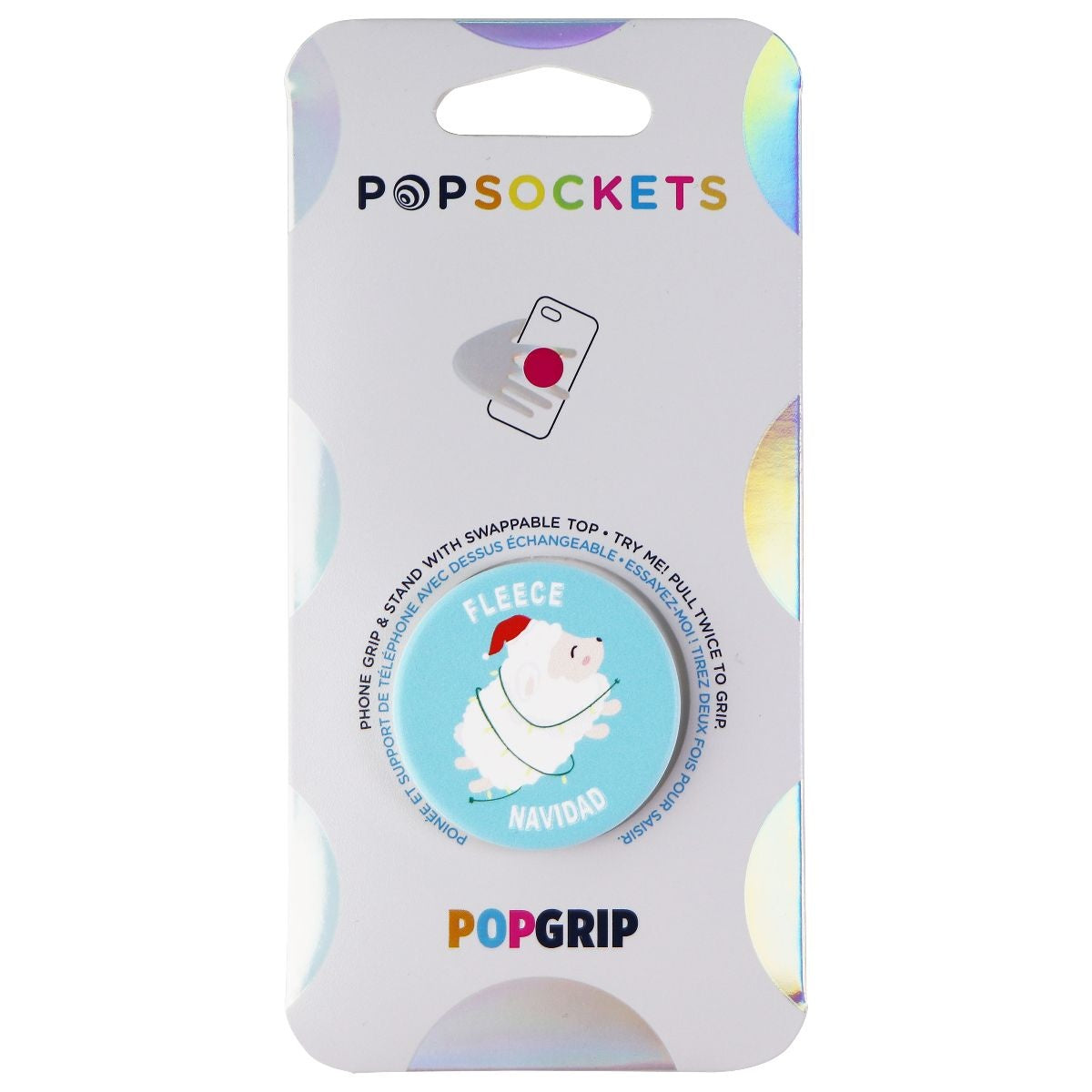 PopSockets: PopGrip Expanding Stand and Grip with Swappable Top - Fleece Navidad Cell Phone - Mounts & Holders PopSockets - Simple Cell Bulk Wholesale Pricing - USA Seller