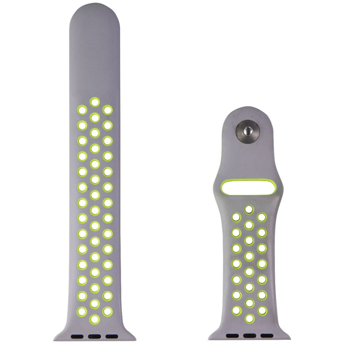 Apple 42mm Nike Band for Apple Watch 38/40/41mm - Flat Silver/Yellow (M/L Only) Smart Watch Accessories - Watch Bands Apple - Simple Cell Bulk Wholesale Pricing - USA Seller