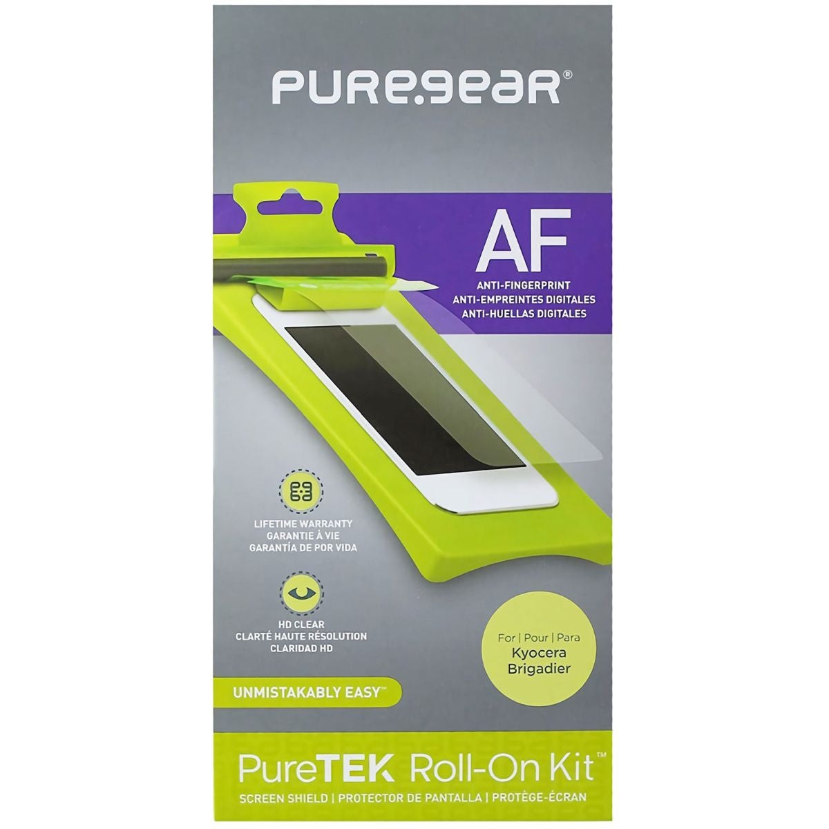 PureTek Roll-On Screen Shield for Kyocera Brigadier HD Impact Cell Phone - Screen Protectors PureGear - Simple Cell Bulk Wholesale Pricing - USA Seller