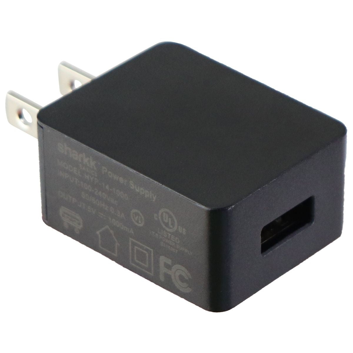Sharkk (5V/1A) Single USB Wall Charger Travel Adapter - Black (HYP-14-1000) Cell Phone - Chargers & Cradles Sharkk - Simple Cell Bulk Wholesale Pricing - USA Seller