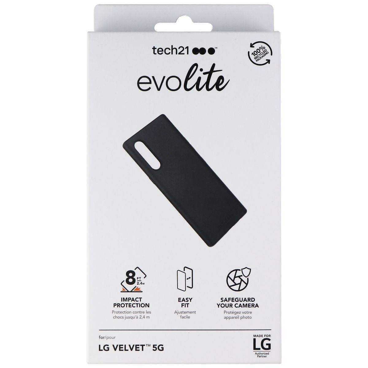 Tech21 Evo Lite Series Flexible Case for LG Velvet 5G Smartphones - Black Cell Phone - Cases, Covers & Skins Tech21 - Simple Cell Bulk Wholesale Pricing - USA Seller