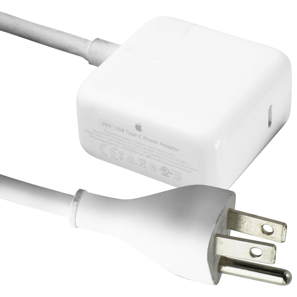 Apple (29-Watt) USB-C Laptop Charger with Power Cord - White (A1540) Computer Accessories - Laptop Power Adapters/Chargers Apple - Simple Cell Bulk Wholesale Pricing - USA Seller