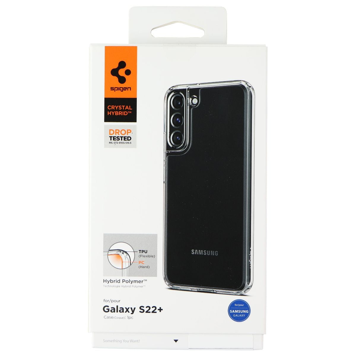 Spigen Crystal Hybrid Series Case for Samsung Galaxy (S22+) - Clear Cell Phone - Cases, Covers & Skins Spigen - Simple Cell Bulk Wholesale Pricing - USA Seller