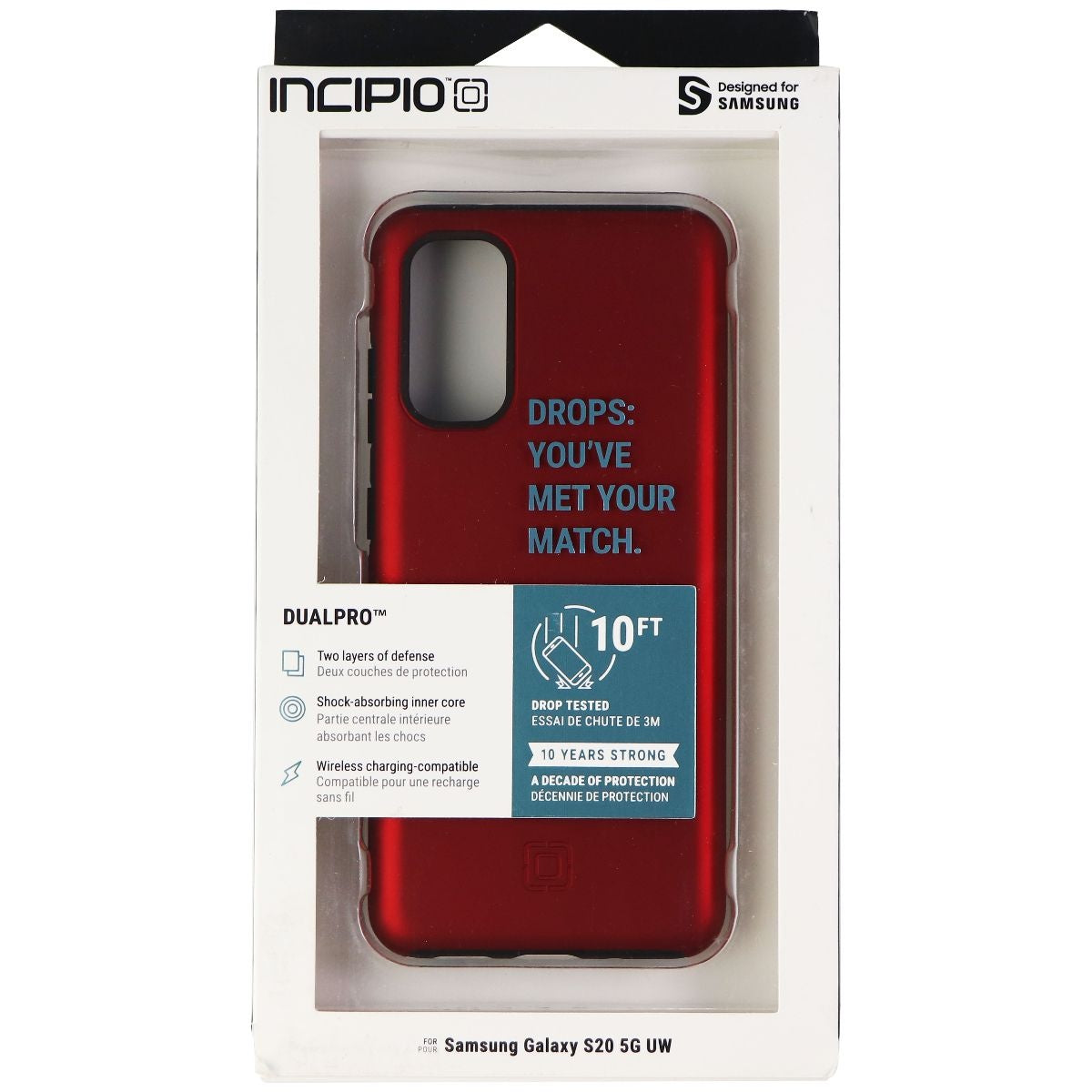 Incipio DualPro Series Case for Samsung Galaxy S20 5G UW - Iridescent Red/Black Cell Phone - Cases, Covers & Skins Incipio - Simple Cell Bulk Wholesale Pricing - USA Seller