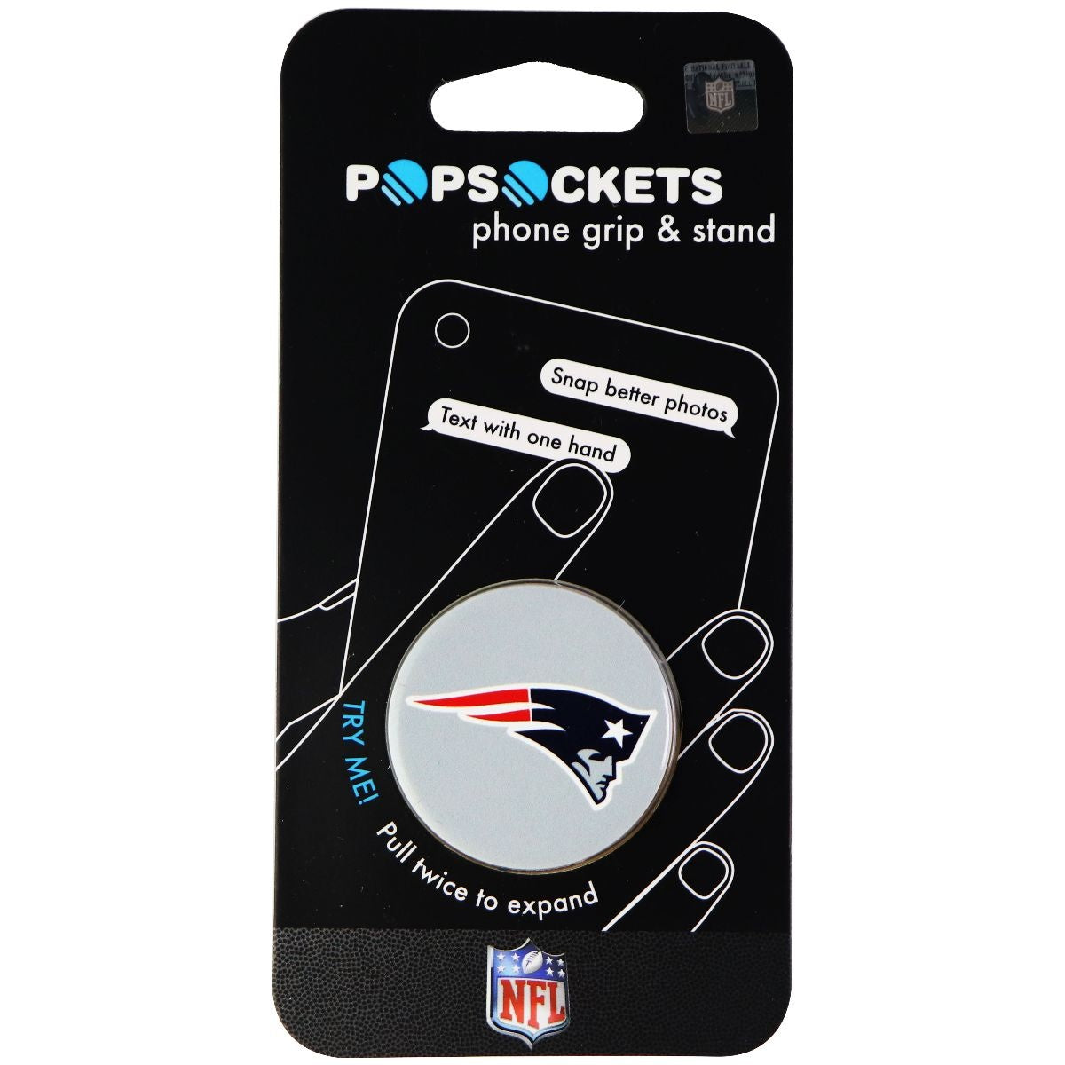 PopSockets Collapsible Grip & Stand for Phones and Tablets - NFL Patriots Cell Phone - Mounts & Holders PopSockets - Simple Cell Bulk Wholesale Pricing - USA Seller