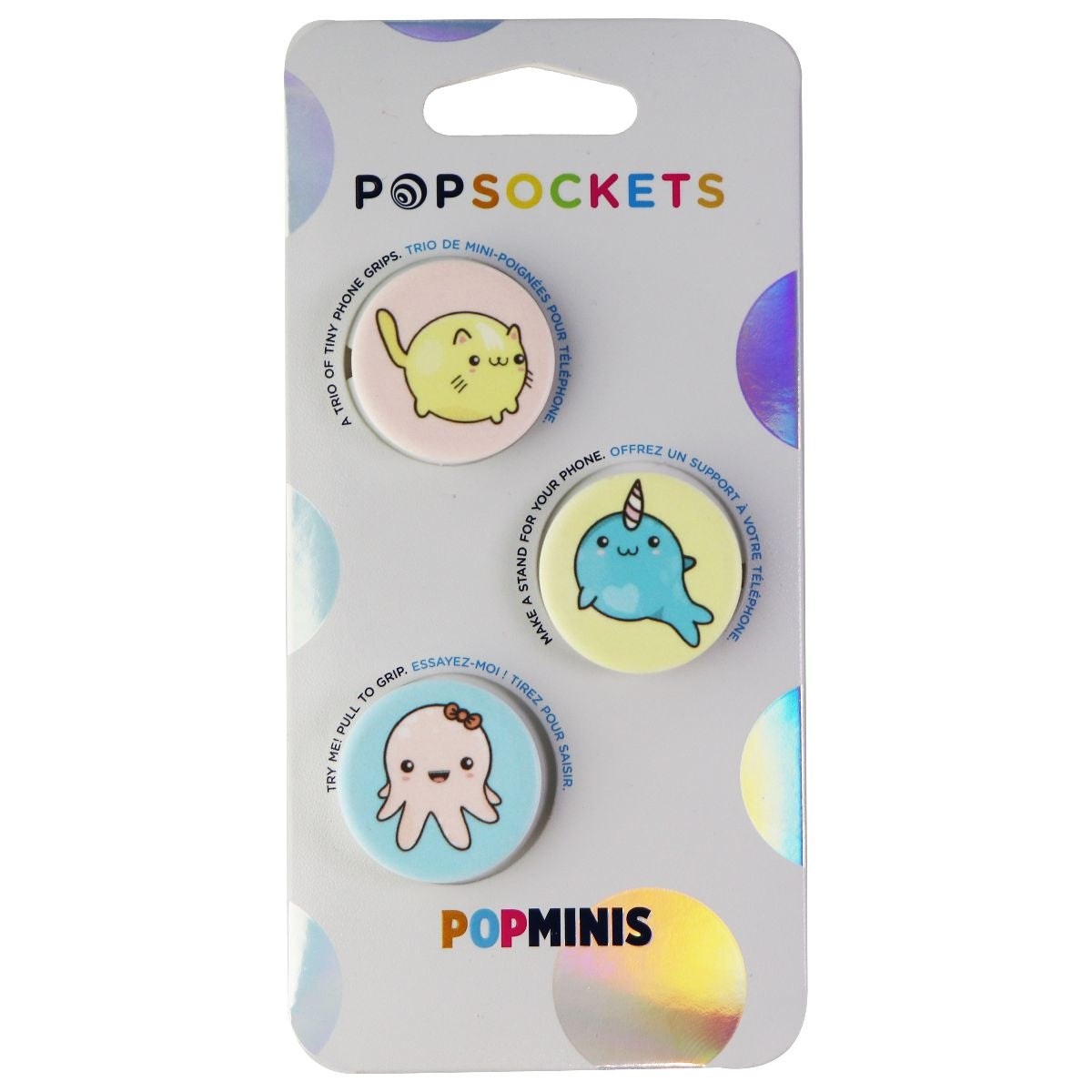 PopSockets PopMinis Mini Grips for Phones & Tablets (3 Pack) - Kawaii Critters Cell Phone - Mounts & Holders PopSockets - Simple Cell Bulk Wholesale Pricing - USA Seller