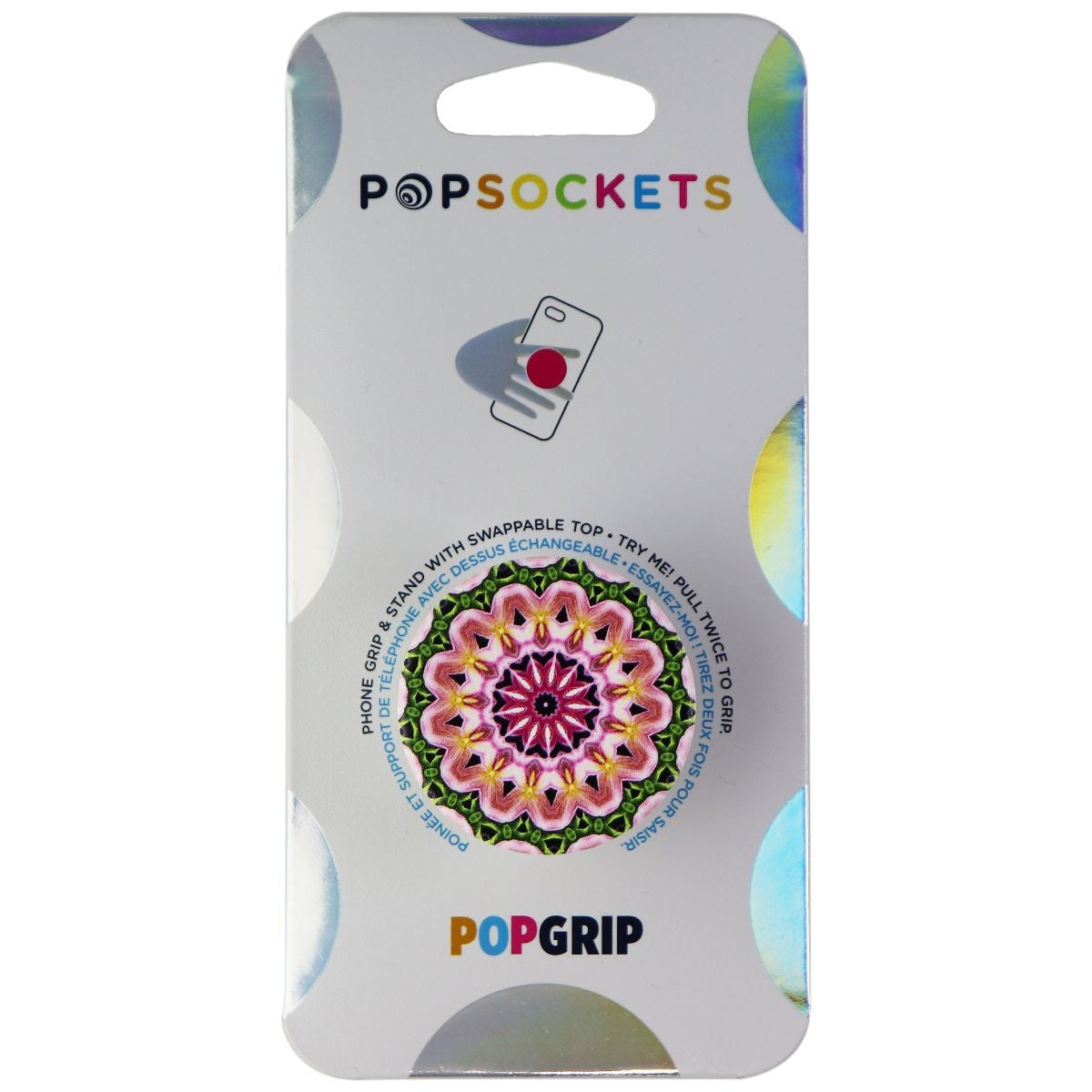 PopSockets PopGrip Expanding Stand and Grip with Swappable Top - Orchid Mandala Cell Phone - Mounts & Holders PopSockets - Simple Cell Bulk Wholesale Pricing - USA Seller