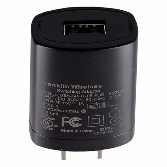 Franklin Wireless (DSA-5PFK-05) 5V 1A Wall Adapter for USB Devices - Black Cell Phone - Cables & Adapters Franklin Wireless    - Simple Cell Bulk Wholesale Pricing - USA Seller