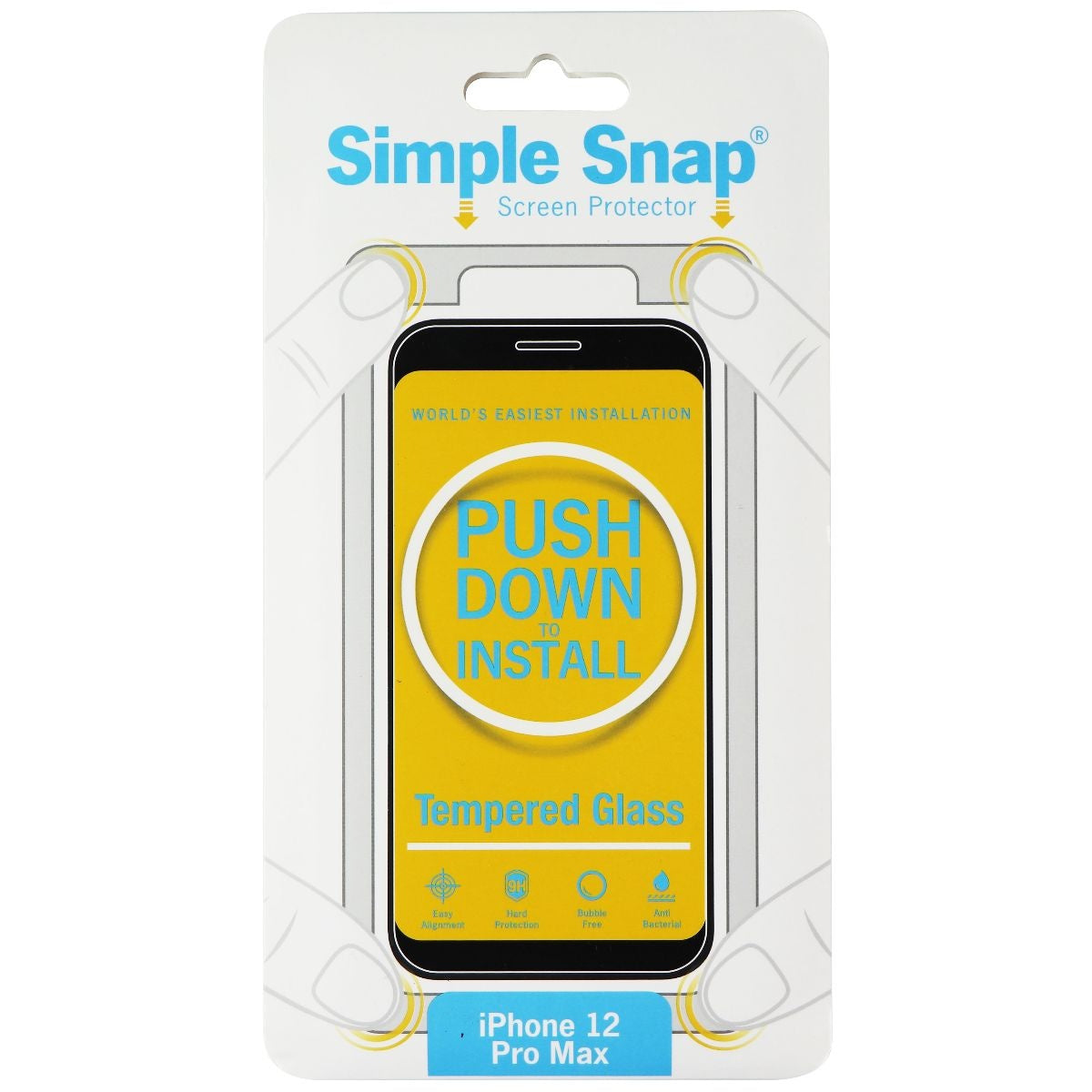 Simple Snap Tempered Glass Screen Protector Compatible with iPhone 12 Pro Max Cell Phone - Screen Protectors Simple Snap - Simple Cell Bulk Wholesale Pricing - USA Seller