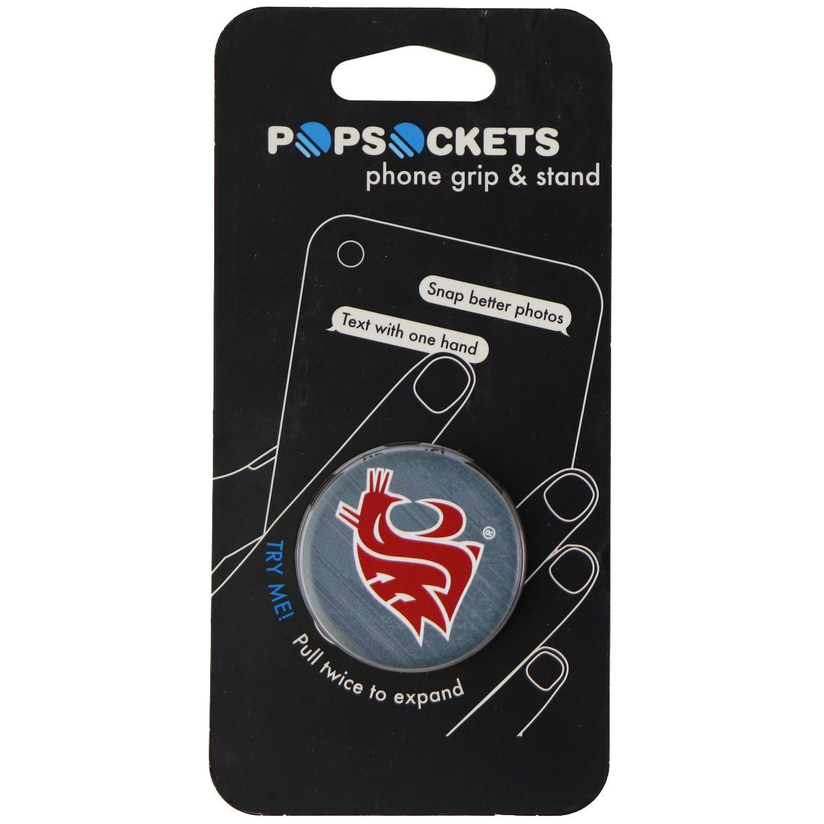 PopSockets Collapsible Grip & Stand for Phones and Tablets - WSU Cougars Cell Phone - Mounts & Holders PopSockets - Simple Cell Bulk Wholesale Pricing - USA Seller