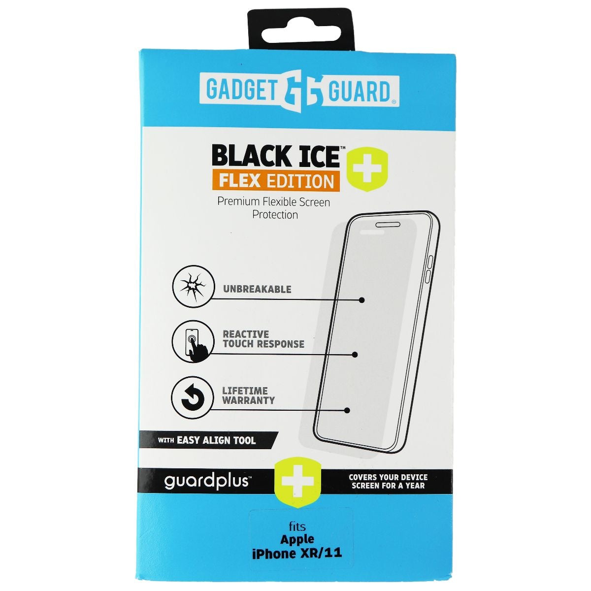 Gadget Guard (Black Ice+) Flex Edition Protector for iPhone 11 and iPhone XR Cell Phone - Screen Protectors Gadget Guard - Simple Cell Bulk Wholesale Pricing - USA Seller