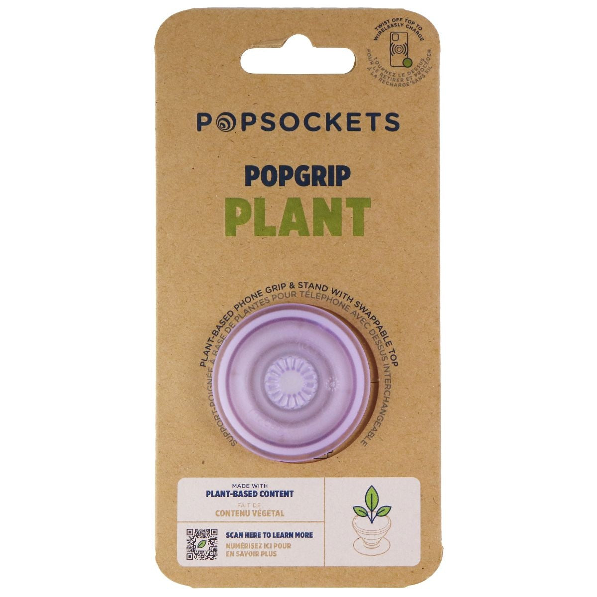 PopSockets PopGrip Stand and Grip with Swappable Top - Plant Dusty Lavender Cell Phone - Mounts & Holders PopSockets - Simple Cell Bulk Wholesale Pricing - USA Seller