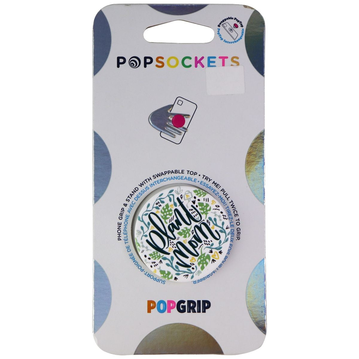 PopSockets PopGrip Stand and Grip with Swappable Top - Plant Mom Cell Phone - Mounts & Holders PopSockets - Simple Cell Bulk Wholesale Pricing - USA Seller