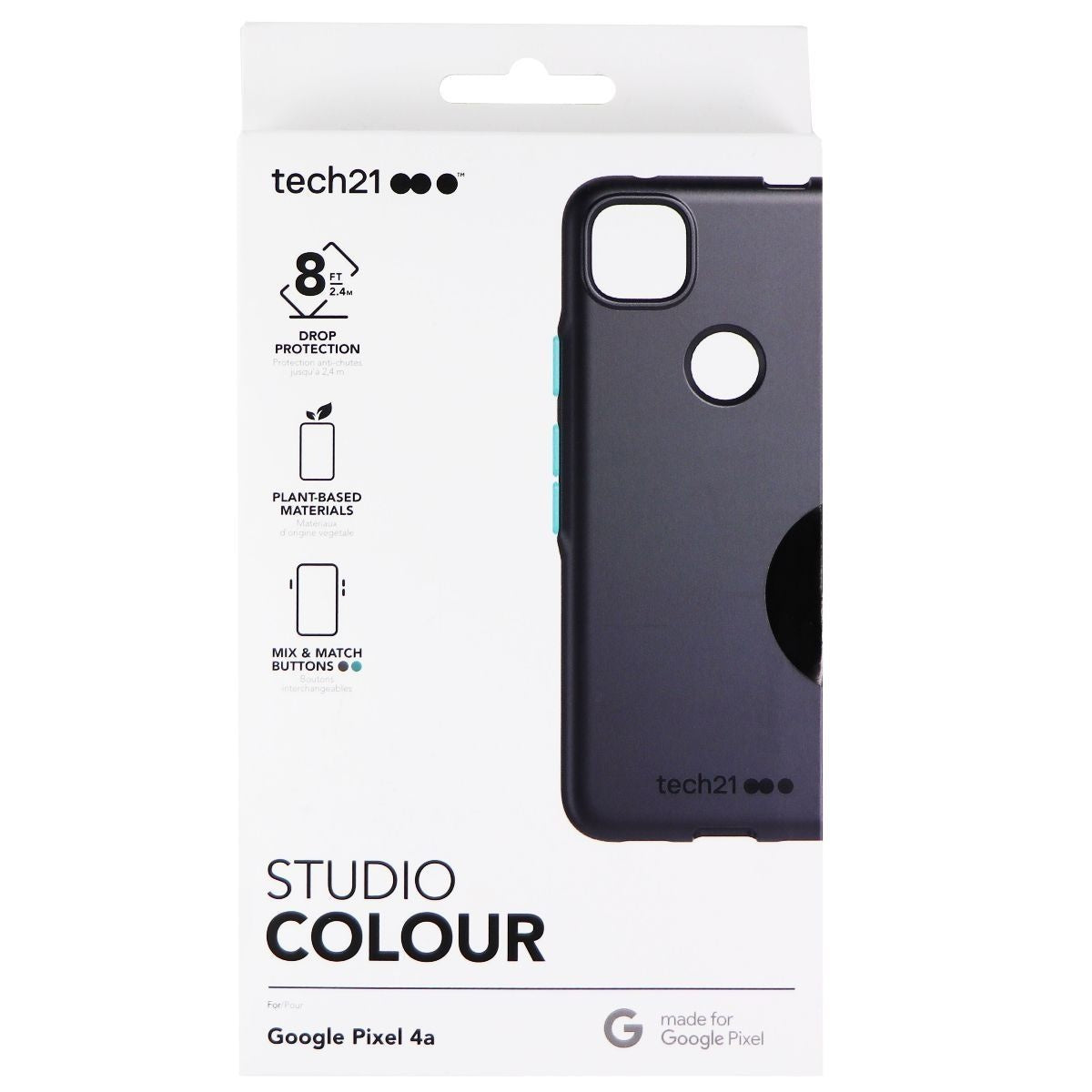 Tech21 Studio Colour Series Flexible Case for Google Pixel 4a - Black Cell Phone - Cases, Covers & Skins Tech21 - Simple Cell Bulk Wholesale Pricing - USA Seller