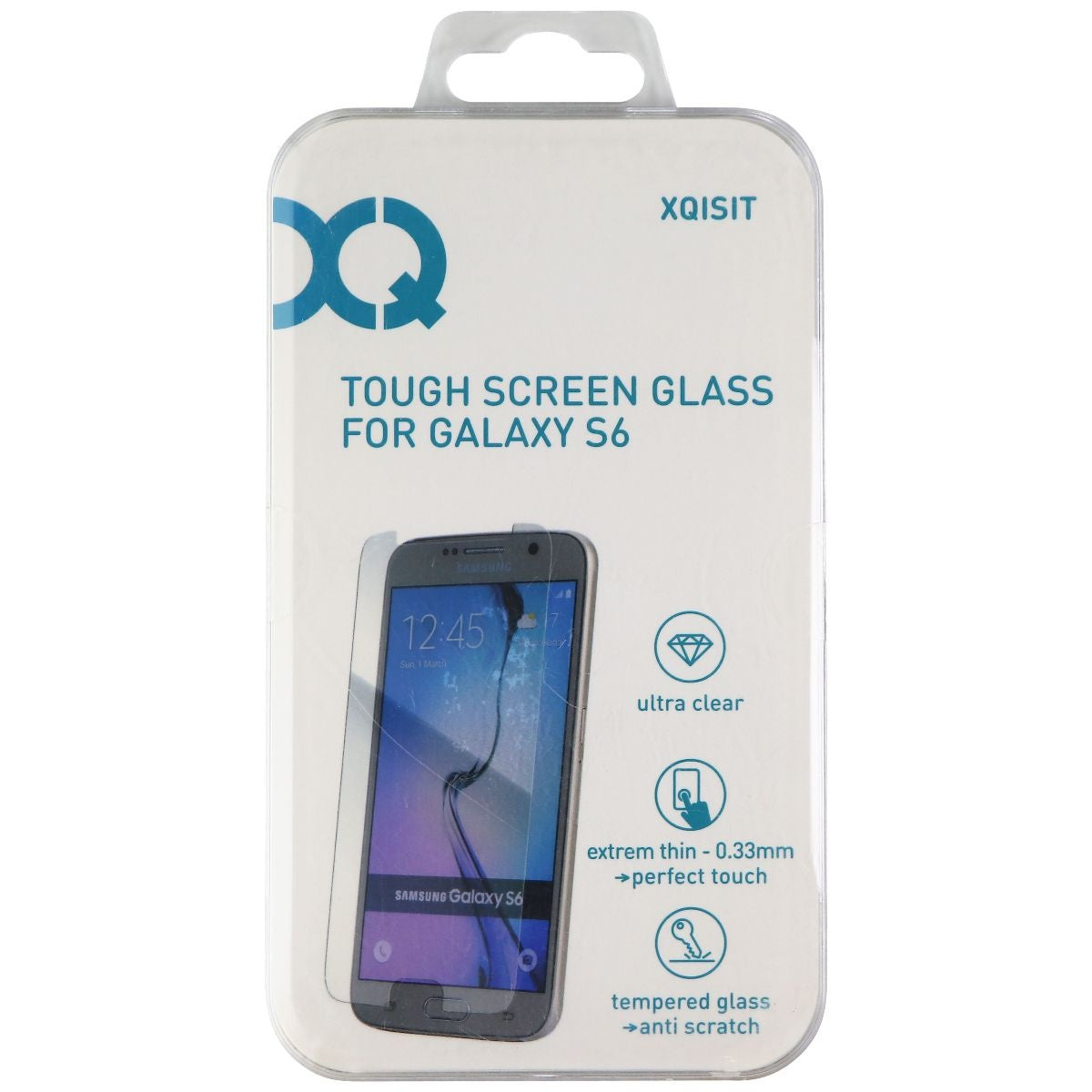 Xqisit Tough Screen Glass for Samsung Galaxy S6 Smartphones - Clear Cell Phone - Screen Protectors Xqisit - Simple Cell Bulk Wholesale Pricing - USA Seller