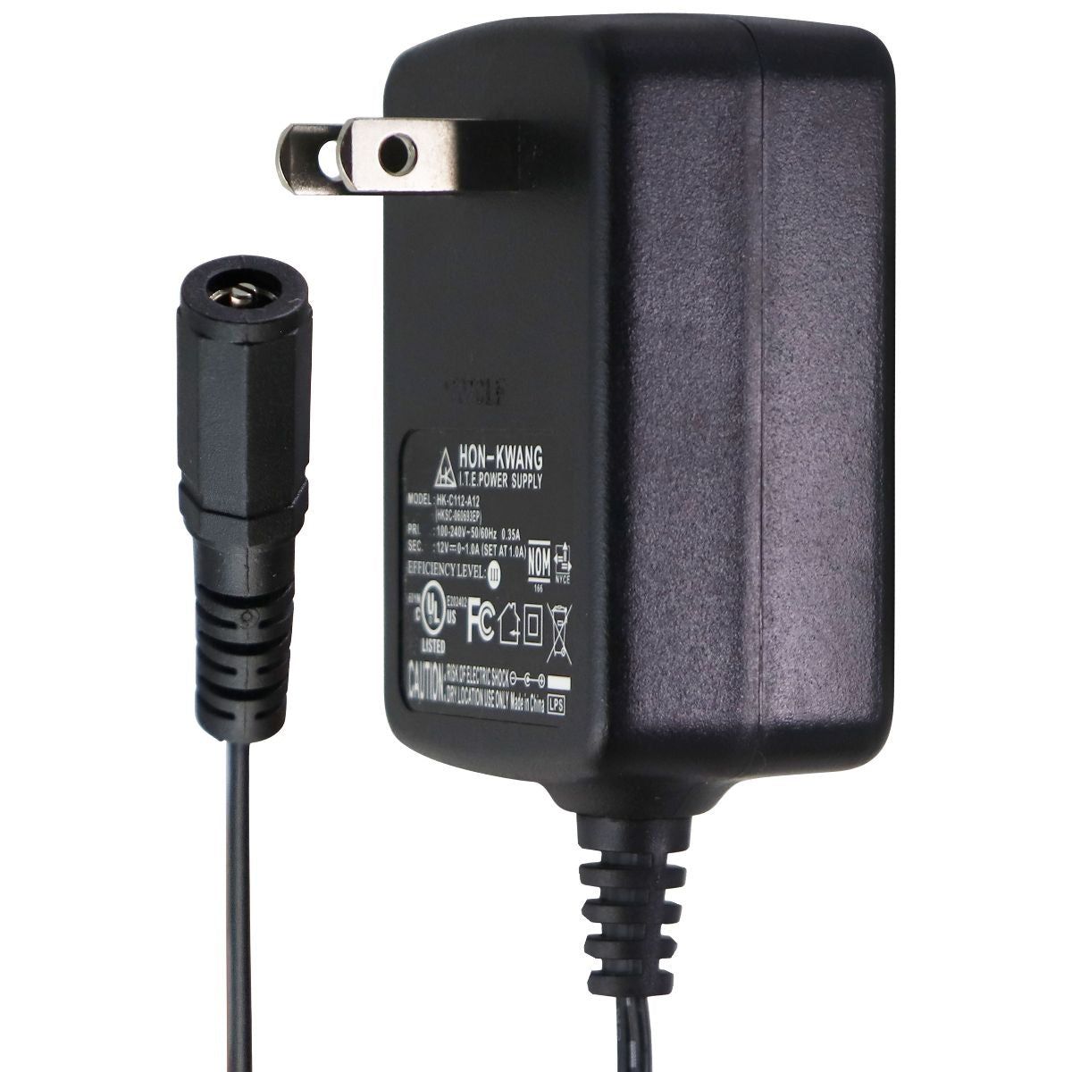 Hon-Kwang (12V/1A) ITE Power Supply Wall Adapter - Black (HK-C112-A12) Multipurpose Batteries & Power - Multipurpose AC to DC Adapters Hon-Kwang - Simple Cell Bulk Wholesale Pricing - USA Seller