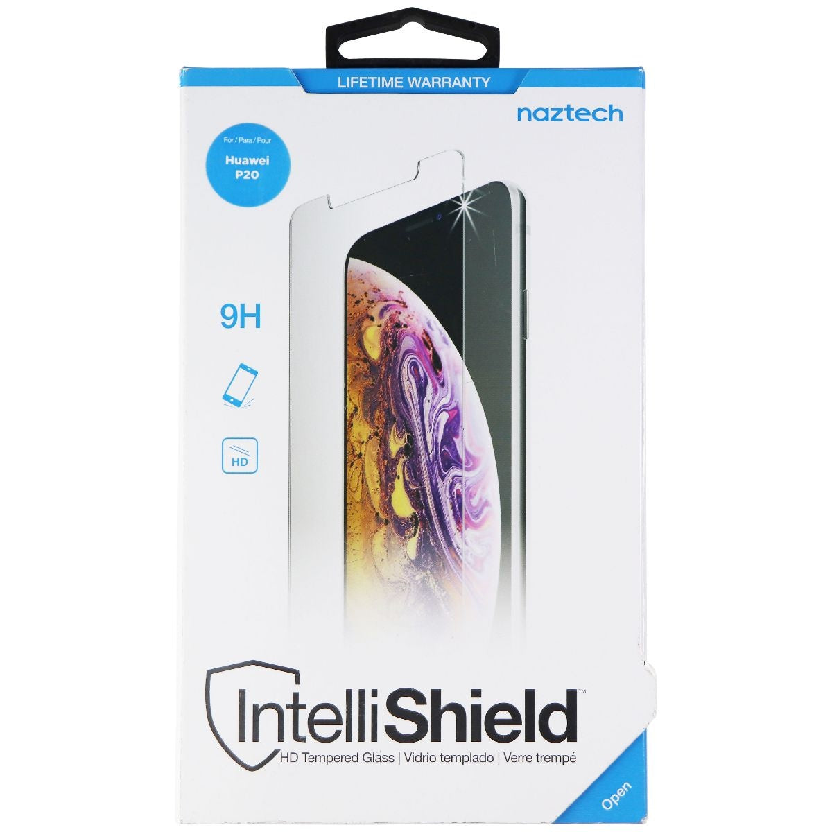 Naztech IntelliShield HD Tempered Glass for Huawei P20 Smartphone - Clear Cell Phone - Screen Protectors Naztech - Simple Cell Bulk Wholesale Pricing - USA Seller