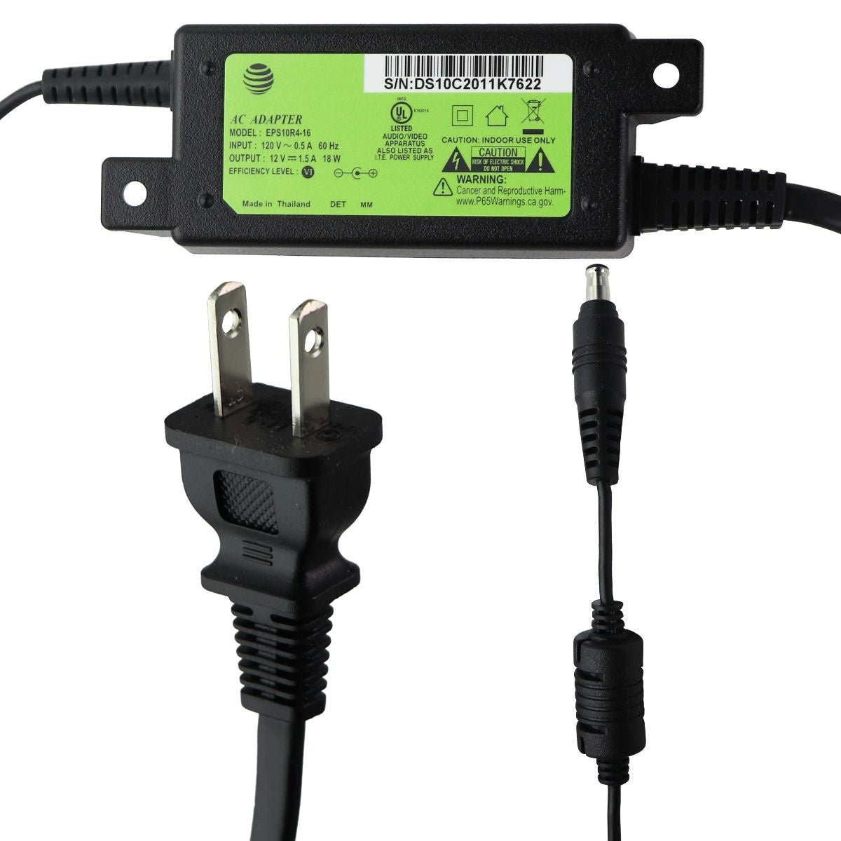 AT&T AC (18W/12V/1.5A) DirecTV Stream Power Adapter EPS10R4-16 Multipurpose Batteries & Power - Multipurpose AC to DC Adapters AT&T - Simple Cell Bulk Wholesale Pricing - USA Seller