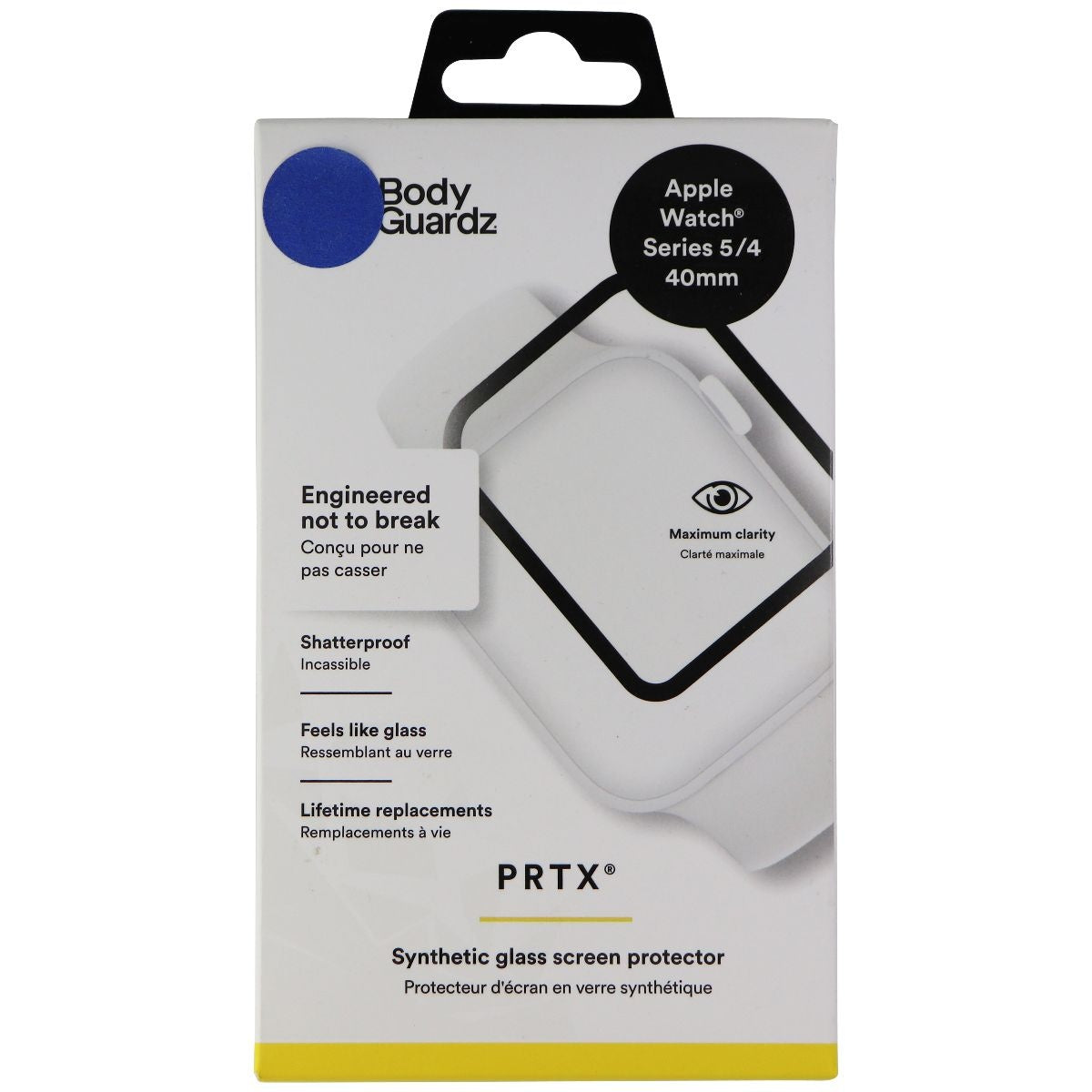 BodyGuardz PRTX Synthetic Glass Screen Protector for Apple Watch 40mm Series 5/4 Cell Phone - Screen Protectors BODYGUARDZ - Simple Cell Bulk Wholesale Pricing - USA Seller