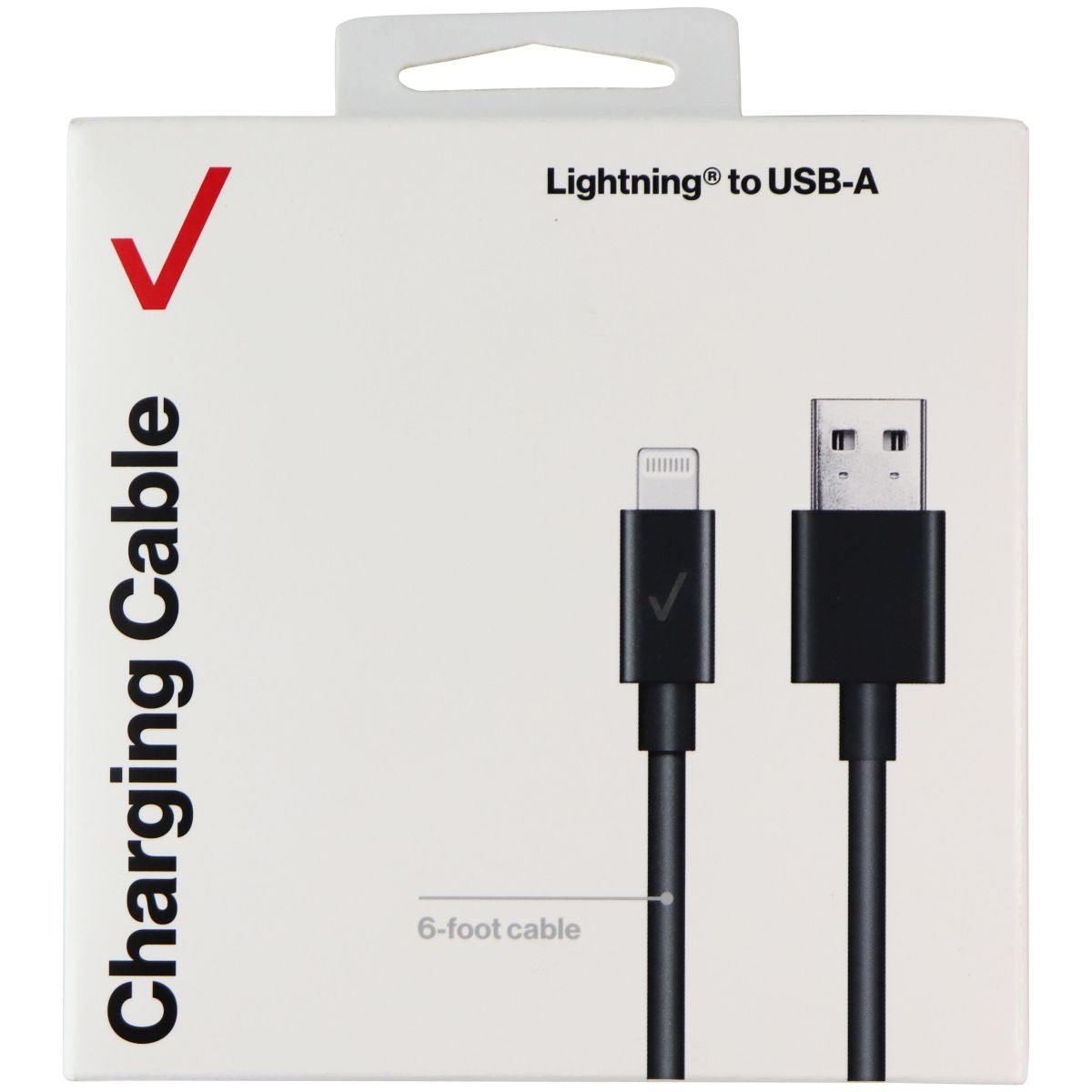 Verizon (6-ft) MFi Lightning 8-Pin to USB-A Cable for iPhone/iPad - Black Cell Phone - Cables & Adapters Verizon - Simple Cell Bulk Wholesale Pricing - USA Seller