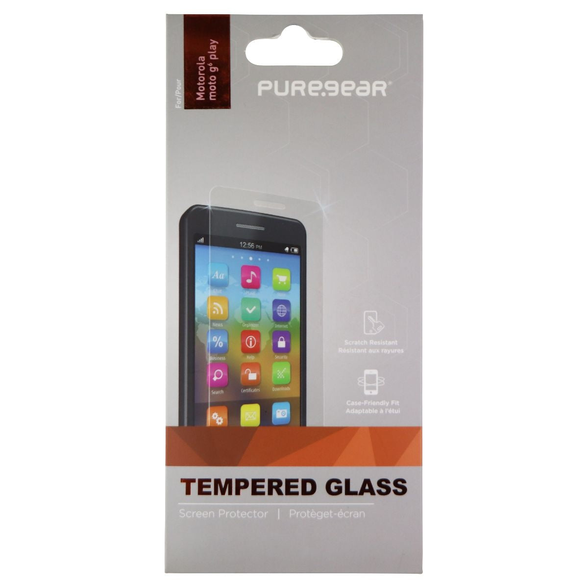 PureGear Tempered Glass Screen Protector for Motorola Moto G6 Play - Clear Cell Phone - Screen Protectors PureGear - Simple Cell Bulk Wholesale Pricing - USA Seller