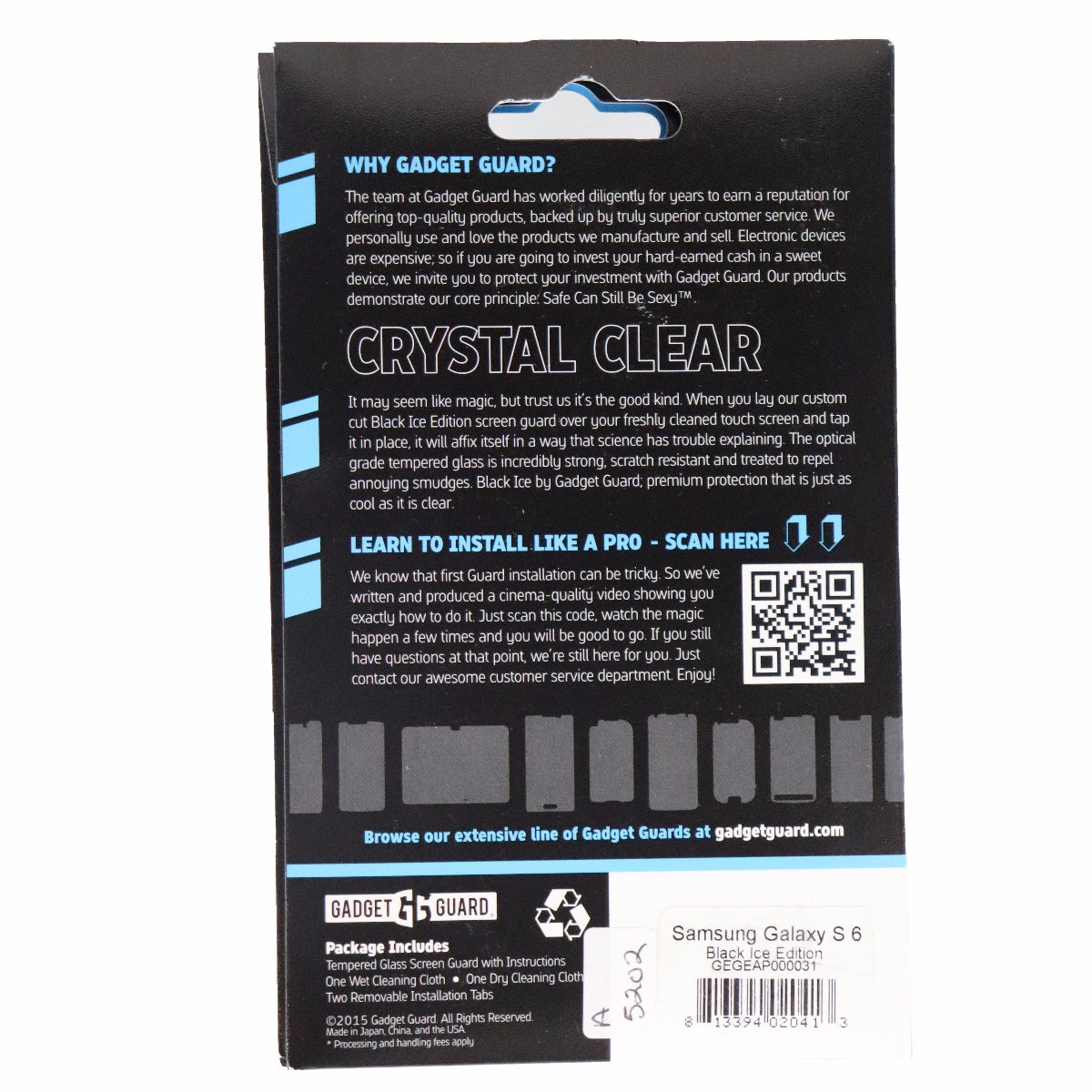 Gadget Guard Screen Protector for Samsung Galaxy S6 - Clear Cell Phone - Screen Protectors Gadget Guard - Simple Cell Bulk Wholesale Pricing - USA Seller