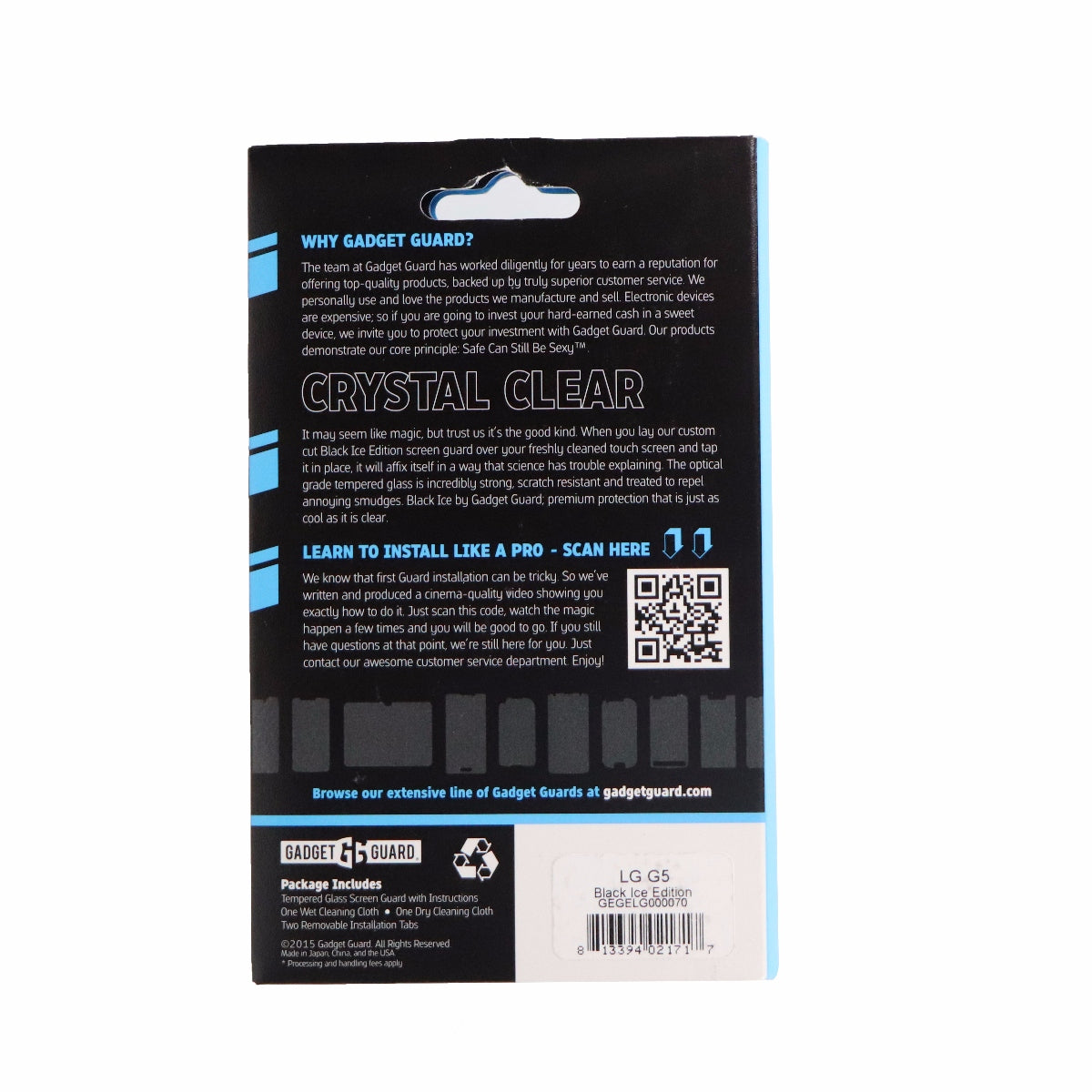 Gadget Guard Tempered Glass Screen Protector for LG G5 Smartphone - Clear Cell Phone - Screen Protectors Gadget Guard - Simple Cell Bulk Wholesale Pricing - USA Seller