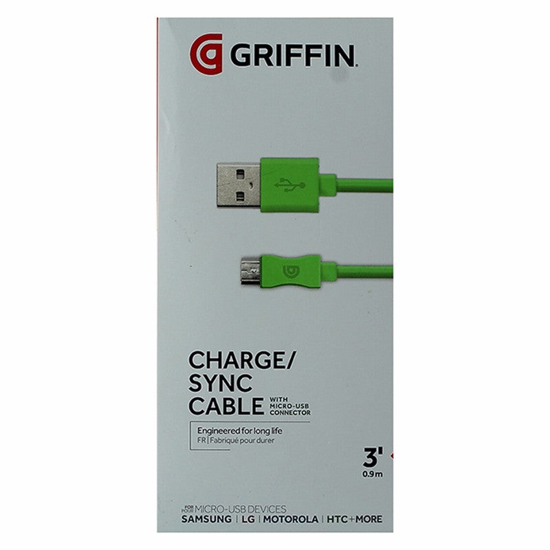 Griffin ( GC40594 ) Charge/Sync Cable for Micro - USB Devices - Neon Green Cell Phone - Cables & Adapters Griffin - Simple Cell Bulk Wholesale Pricing - USA Seller