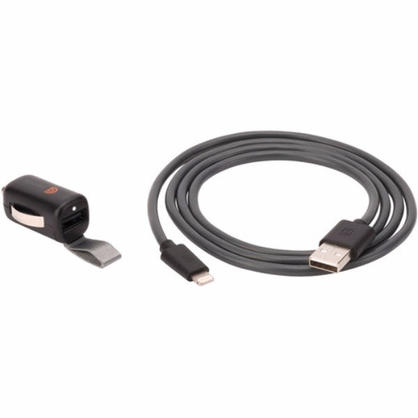 Griffin (GC39940) 2.4A 3ft Car Charger & Cable for iPhones - Gray Cell Phone - Cables & Adapters Griffin - Simple Cell Bulk Wholesale Pricing - USA Seller