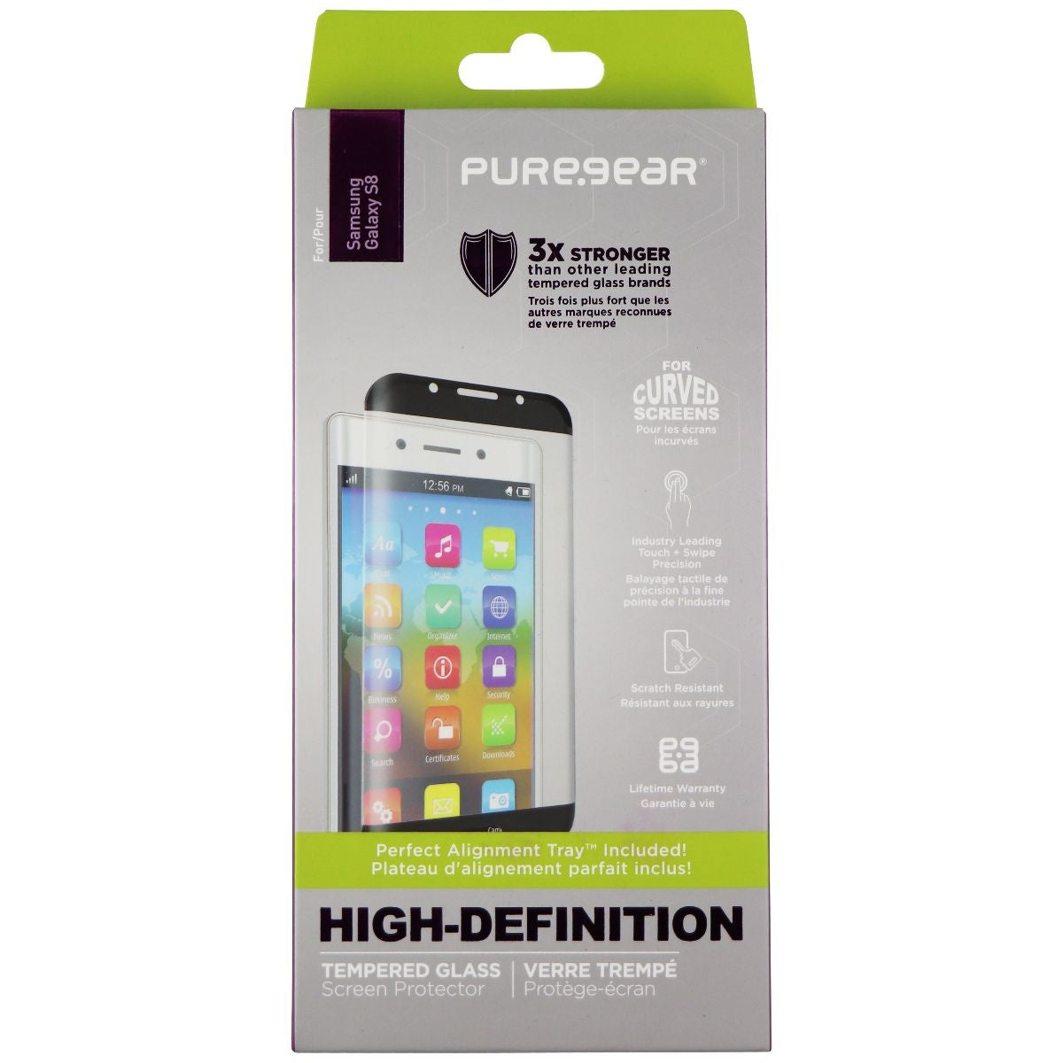 PureGear Curved Tempered Glass w/ Self Aligning Tray for Samsung S8 - Clear Cell Phone - Screen Protectors PureGear - Simple Cell Bulk Wholesale Pricing - USA Seller