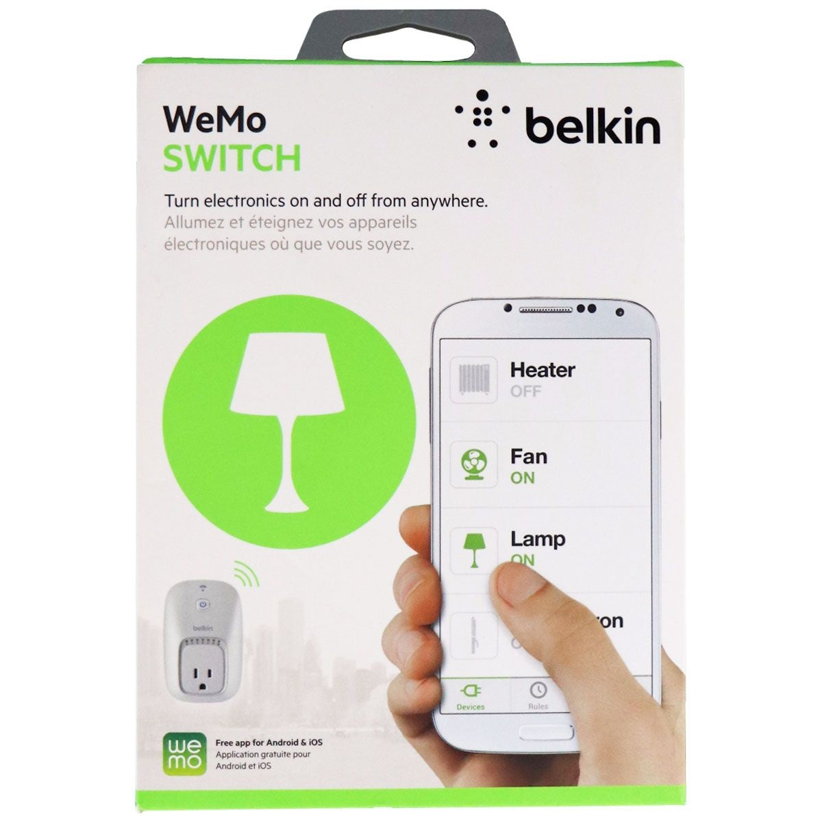 Belkin WeMo Switch Home Electronics Remote Control - White Home Automation - Home Automation Modules Belkin - Simple Cell Bulk Wholesale Pricing - USA Seller