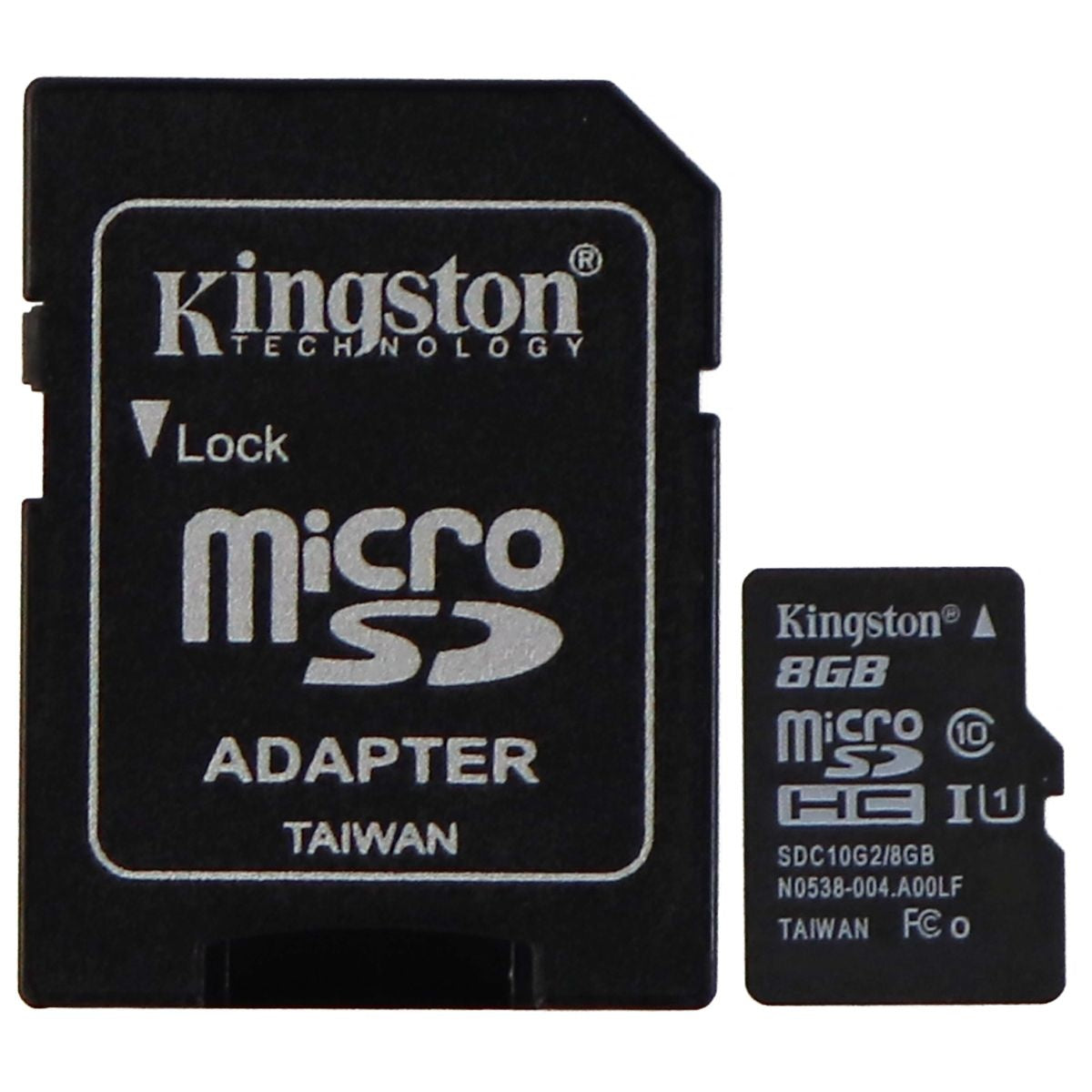 Kingston Digital 8GB microSDHC Class 10 UHS-I 45MB/s Card with SD Adapter Cell Phone - Memory Cards Kingston - Simple Cell Bulk Wholesale Pricing - USA Seller