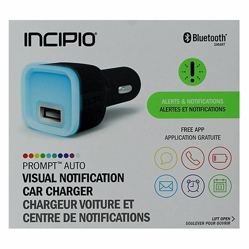 Incipio (2.4-Amp) Light Up USB Car Charging Adapter for Notifications - Black Cell Phone - Chargers & Cradles Incipio - Simple Cell Bulk Wholesale Pricing - USA Seller