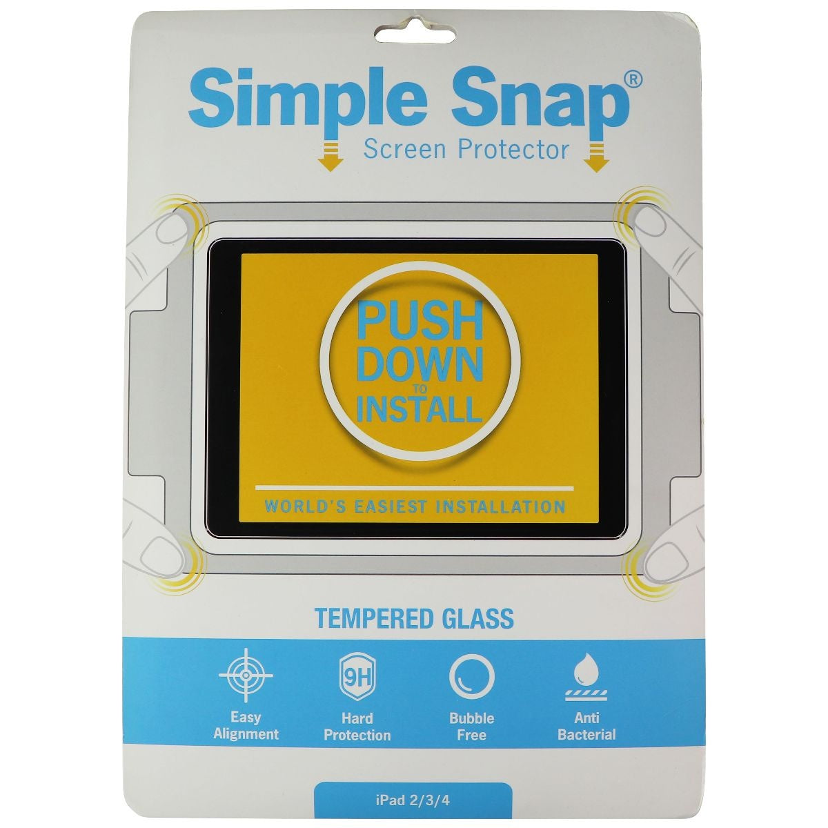 Simple Snap Tempered Glass Screen Protector for Apple iPad 4th/3rd/2nd Gen iPad/Tablet Accessories - Screen Protectors Simple Snap - Simple Cell Bulk Wholesale Pricing - USA Seller