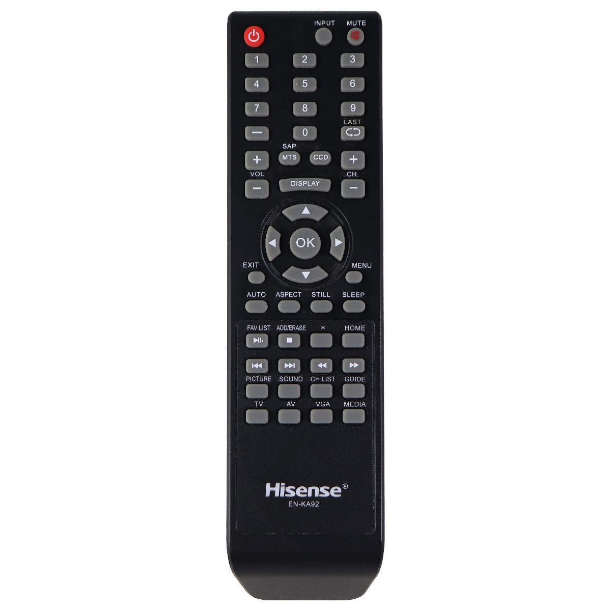 Hisense Remote Control (EN-KA92) for Select Hisense TVs - Black TV, Video & Audio Accessories - Remote Controls Hisense - Simple Cell Bulk Wholesale Pricing - USA Seller