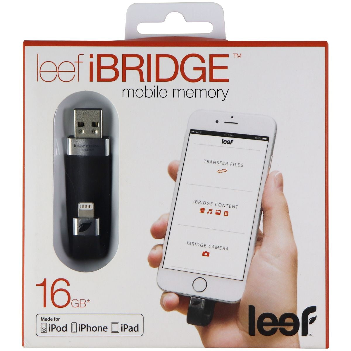 Leef iBridge (16GB) Portable MFi USB Storage for iPhone/iPad/iPod - Black Digital Storage - USB Flash Drives Leef - Simple Cell Bulk Wholesale Pricing - USA Seller