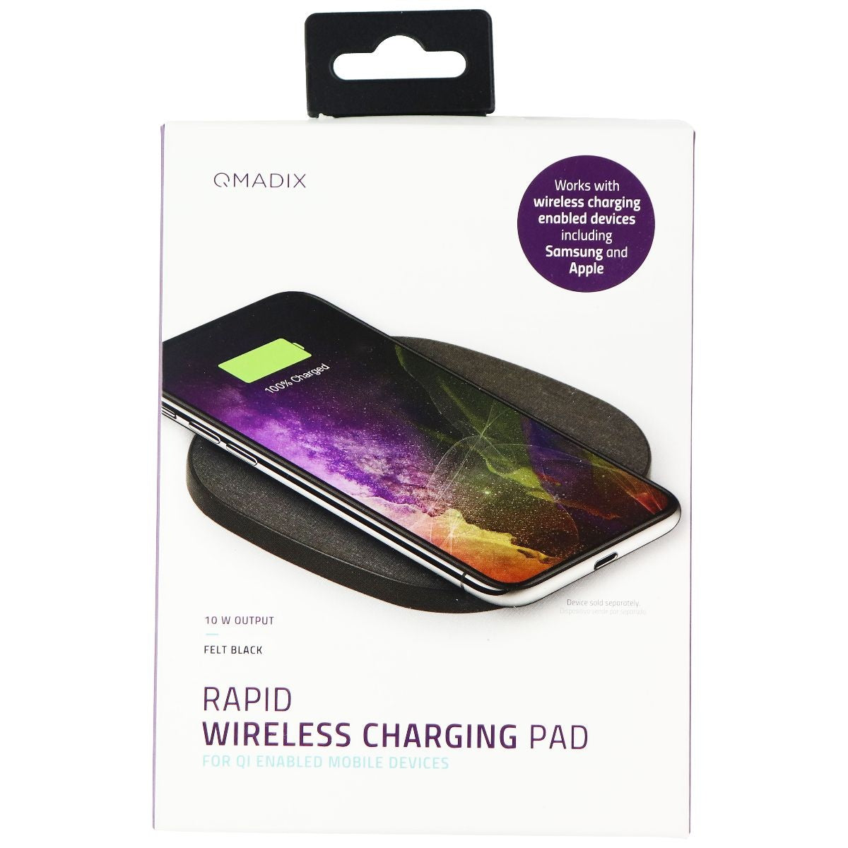 QMADIX Rapid Wireless Charger 10W Charging Pad Cell Phone - Chargers & Cradles Qmadix - Simple Cell Bulk Wholesale Pricing - USA Seller