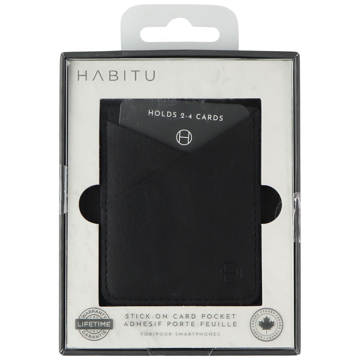 Habitu Stick-On Card Pocket - Black Cell Phone - Mounts & Holders Habitu - Simple Cell Bulk Wholesale Pricing - USA Seller