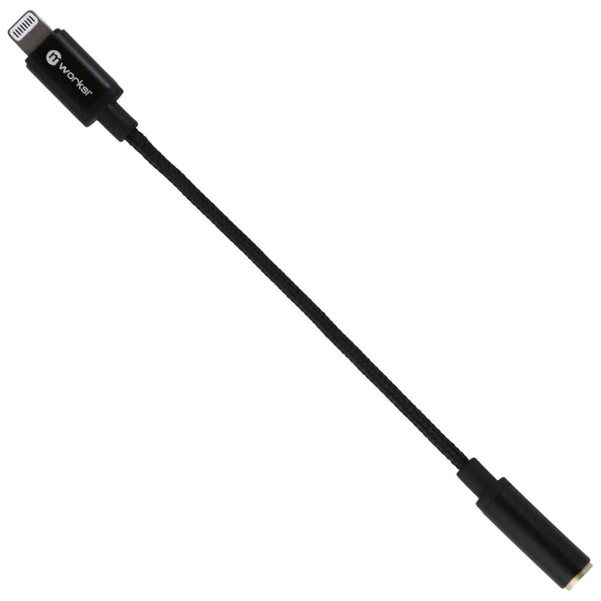mworks! mPULSE! Braided MFi 3.5mm Aux to 8-Pin Adapter for iPhone/iPad - Black Cell Phone - Cables & Adapters mWorks! - Simple Cell Bulk Wholesale Pricing - USA Seller