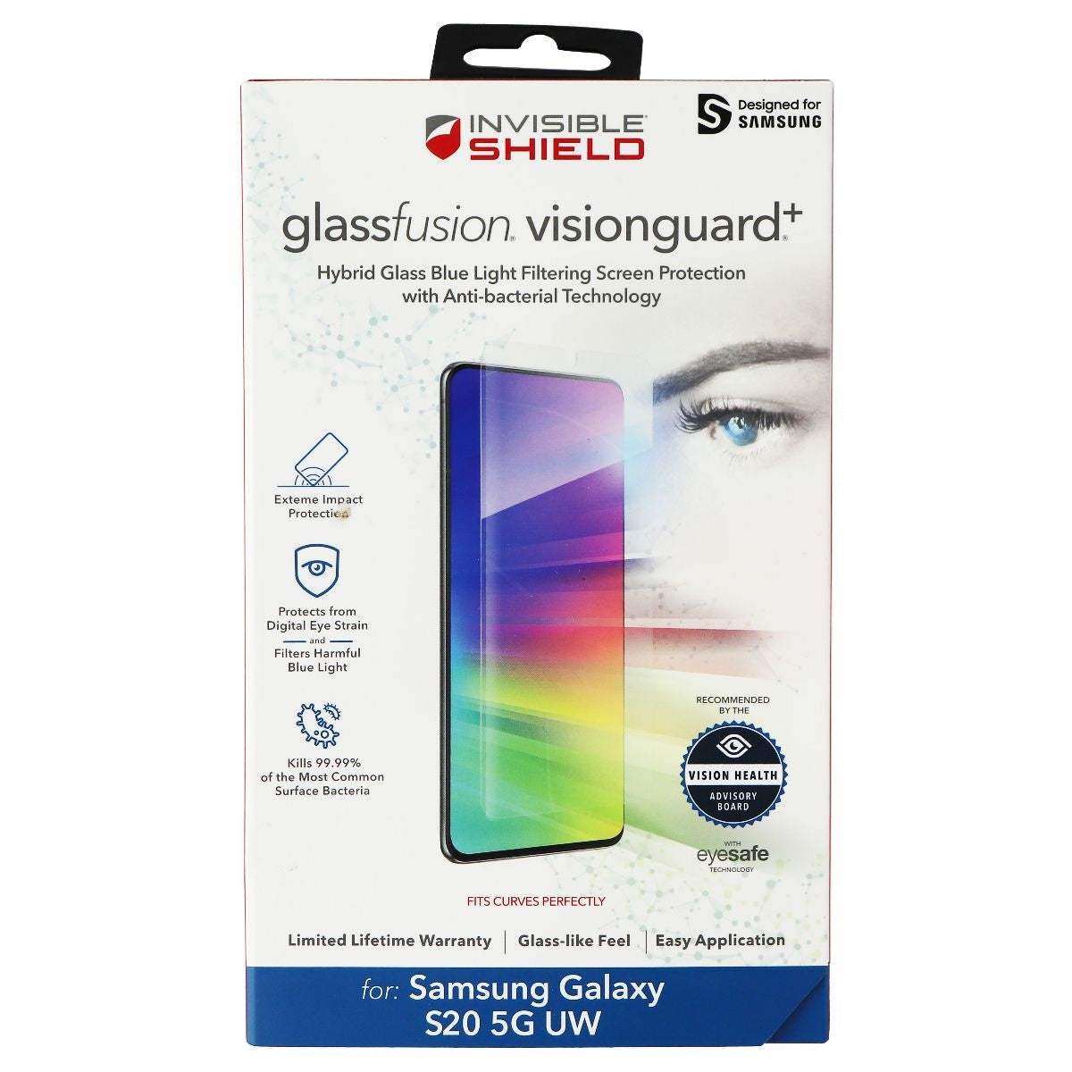 ZAGG (Glass Fusion VisionGuard+) Screen Protector for Samsung Galaxy S20 5G UW Cell Phone - Screen Protectors Zagg - Simple Cell Bulk Wholesale Pricing - USA Seller