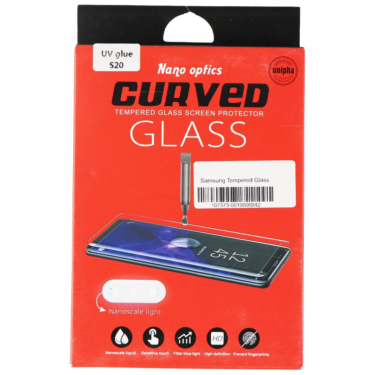 Nano Optics Curved Tempered Glass for Samsung Galaxy S20 Cell Phone - Screen Protectors Nano Optics - Simple Cell Bulk Wholesale Pricing - USA Seller